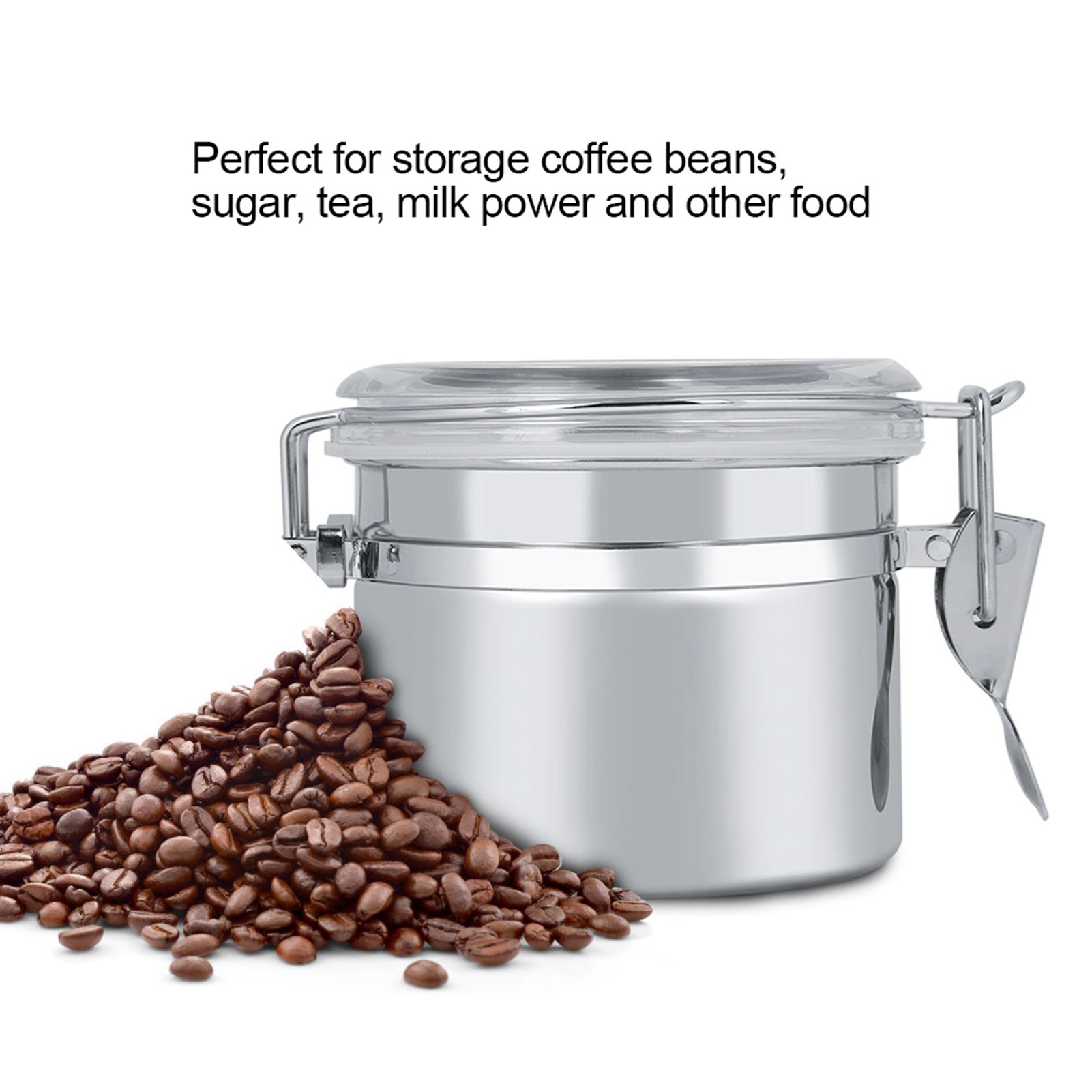 Stainless Steel Coffee Canister Food Storage Jar Tea Sugar Milk Powder Container (10*7.4cm) โ image 3