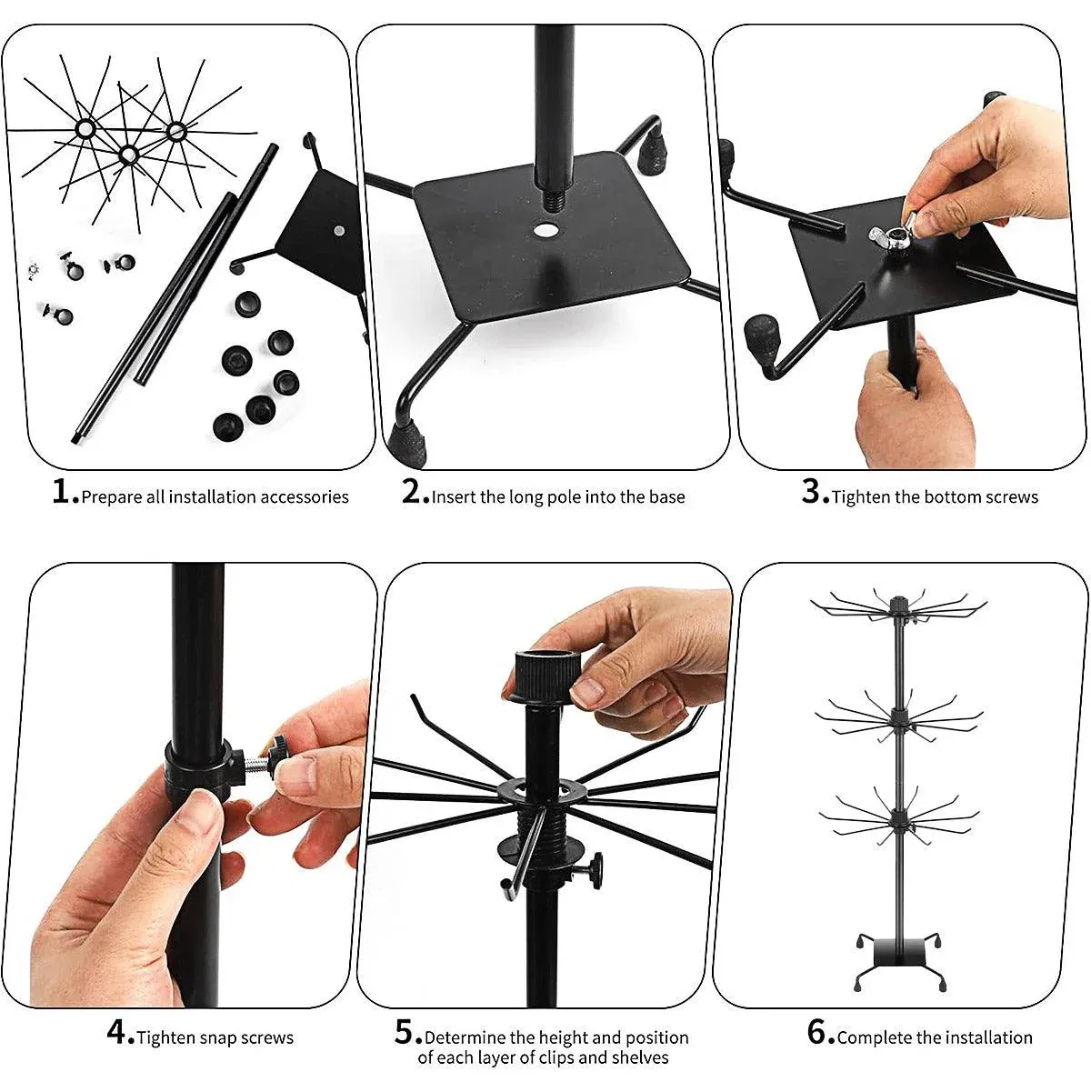 3-Tier Rotating Sock Rack Accessories Hanging Display Stand Organizer for Storage — image 5