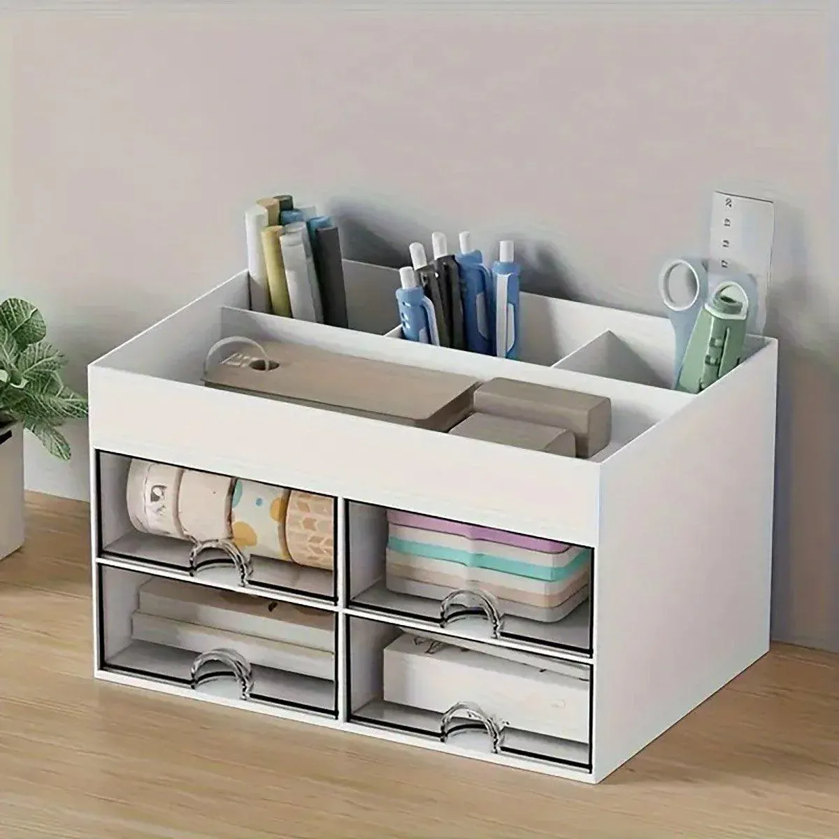 Large Capacity Pen Storage Box Desktop Organizer Multi-functional Stationery Box โ image 4