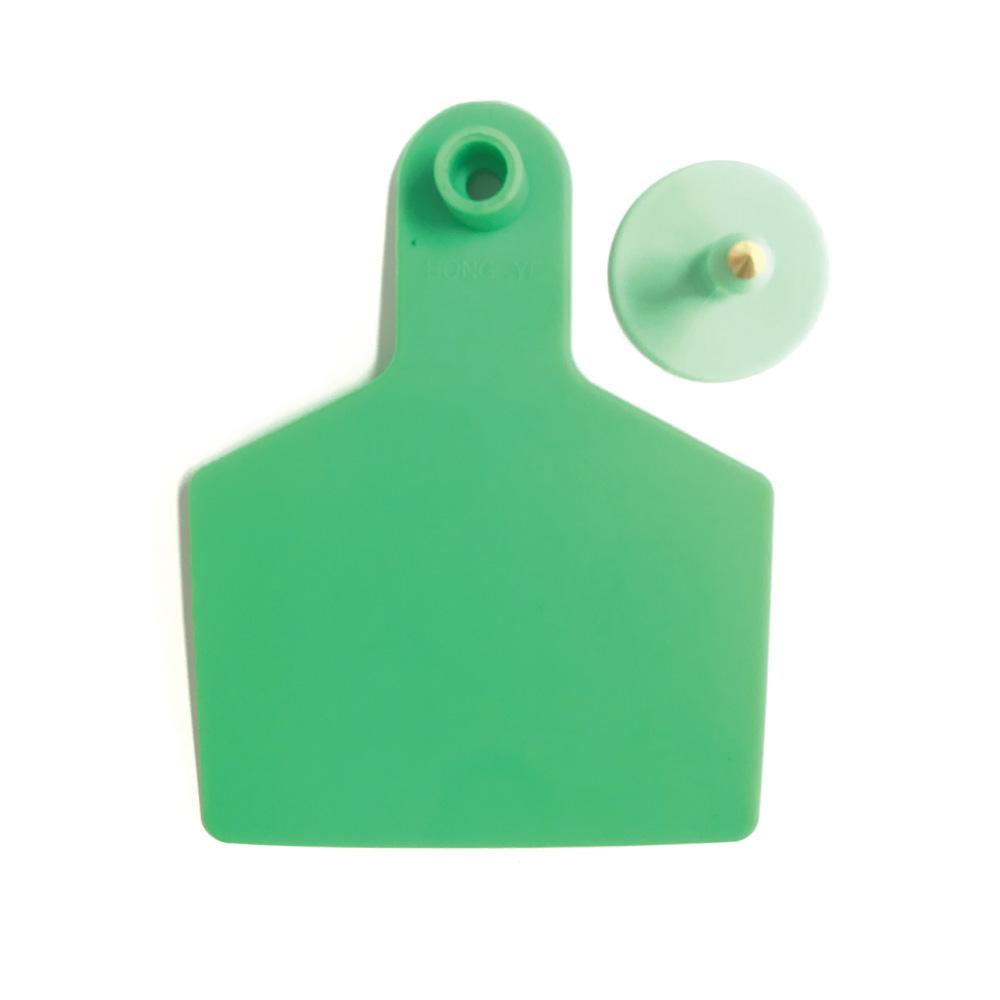 100x Cattle Ear Tags 7.5 × 10cm Set - XL Green Blank Cow Sheep Livestock Labels