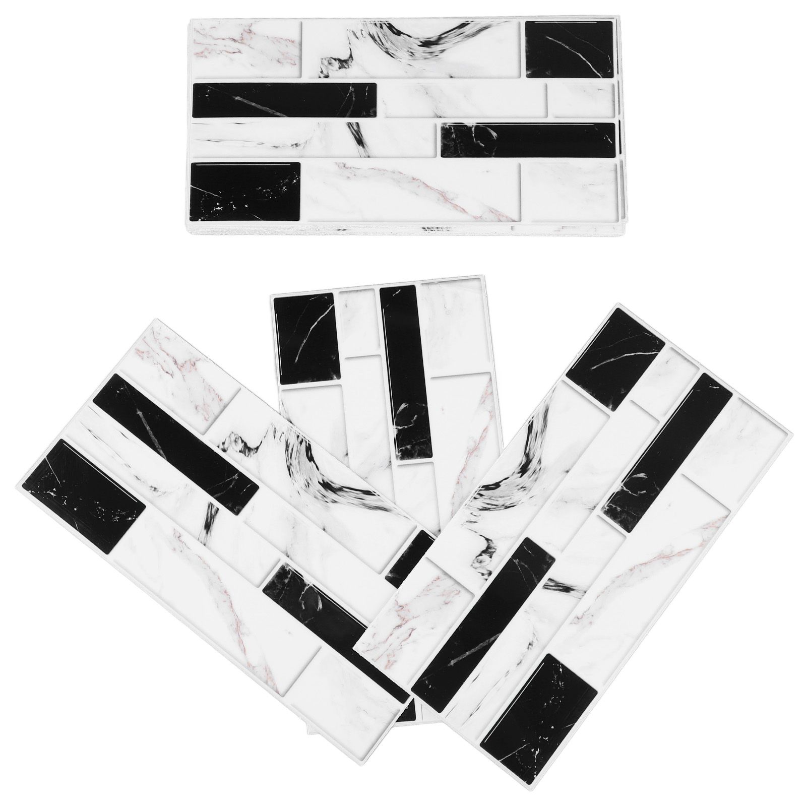 27PCS Kitchen Wallpaper Tile Self Adhesive PVC Wear Resistant White Black Faux Brick for Home Bathroom โ image 5