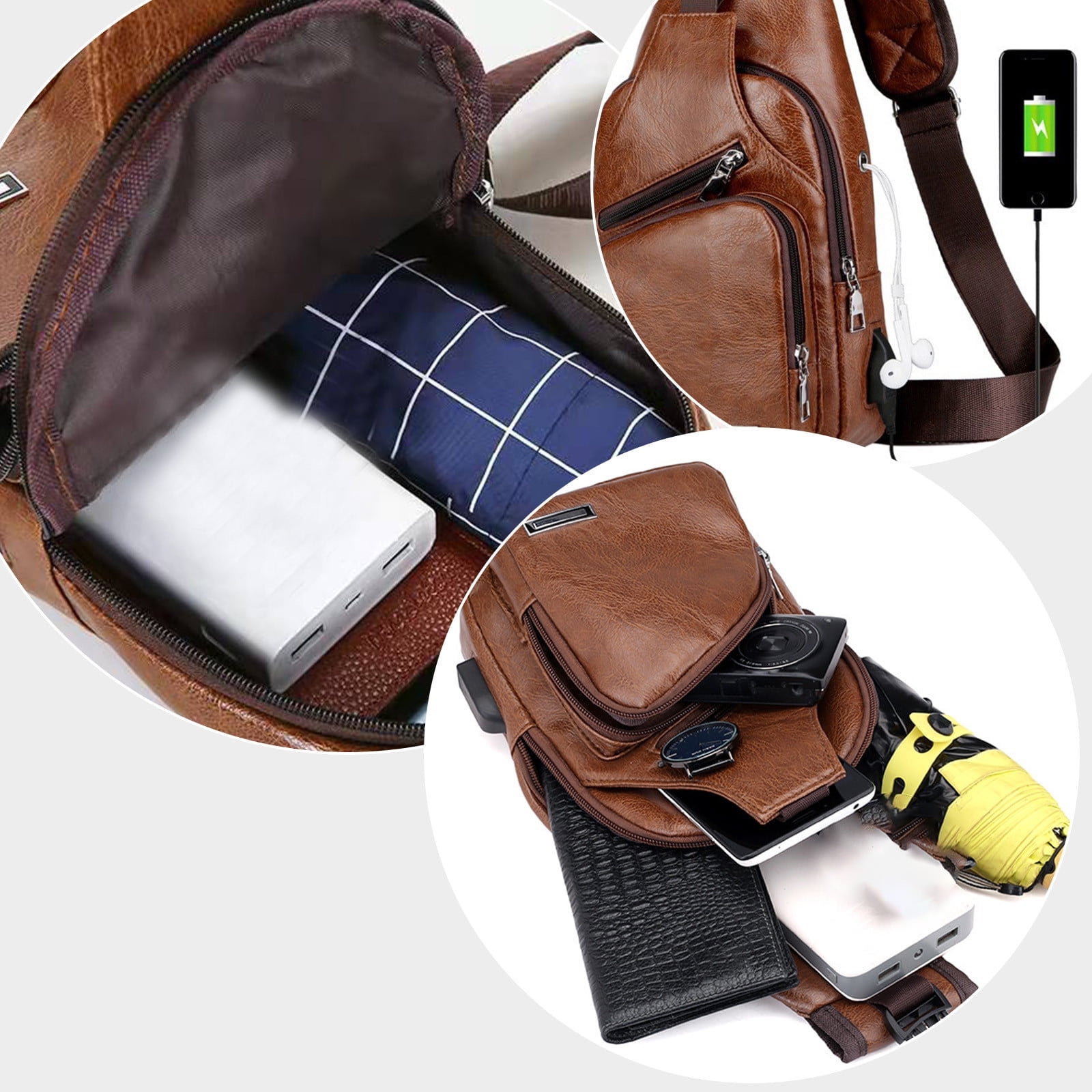 Sling Bag for Women, Crossbody Sling Backpack Small Sling Bag Multipurpose Crossbody Shoulder Bag Travel Hiking Backpack, Sling Bag for Men #3-Khaki — image 4