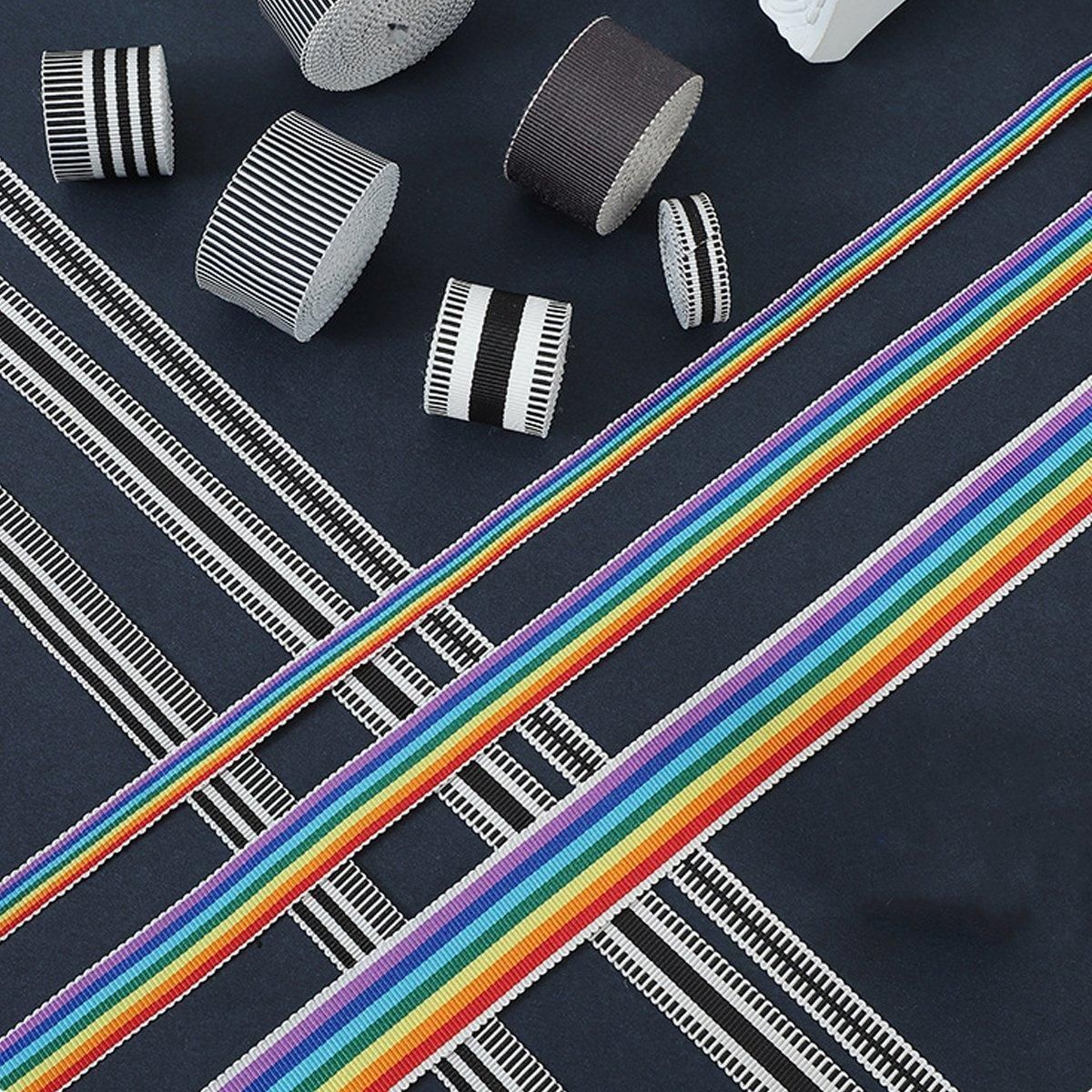 50Yards DIY Elastic Binding Tape Bias Ribbon Strap Sewing Craft Webbing Trimming - Black White -2.5cm — image 6