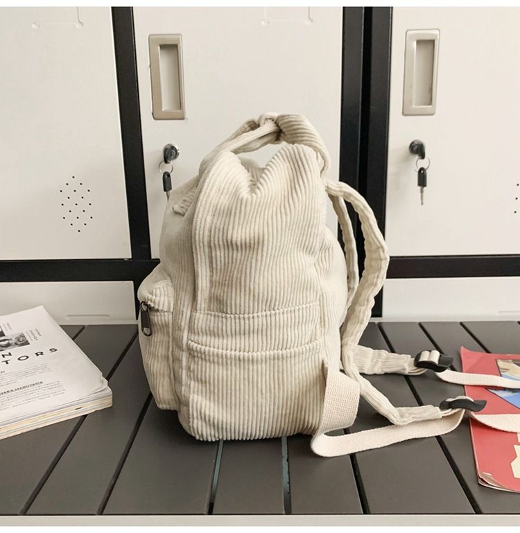 White Vintage Denim Laptop Backpack Casual Canvas Daypack Handbag Purse Lightweight Rucksack Shoulder Bag — image 2