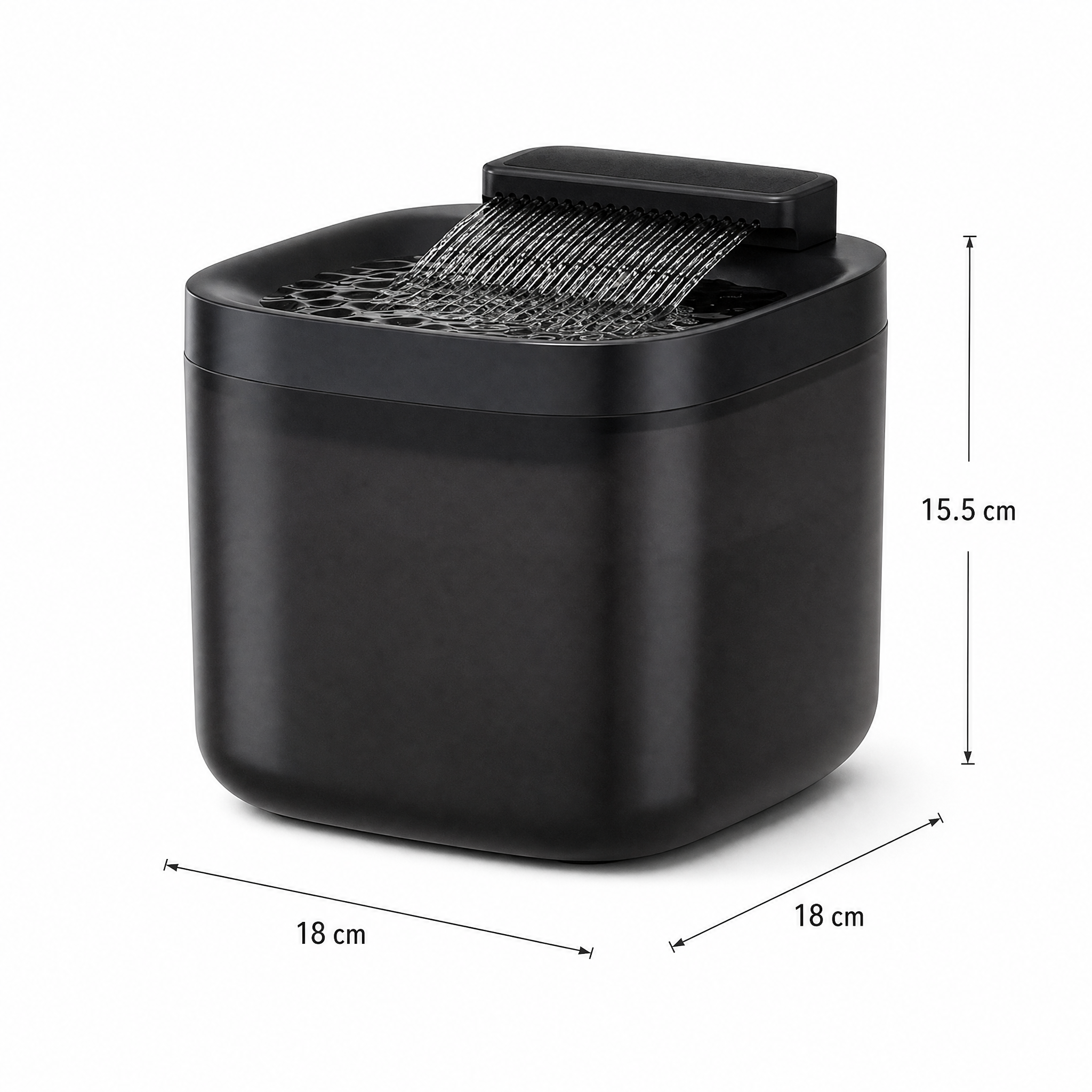 Black Cat Water Fountain 3L, Wired Pet Water Dispenser for Cats & Small Dogs, Waterfall-Style Quiet Drinking Fountain with Filter, Easy-Clean ABS+PP Bowl, 5V — image 2