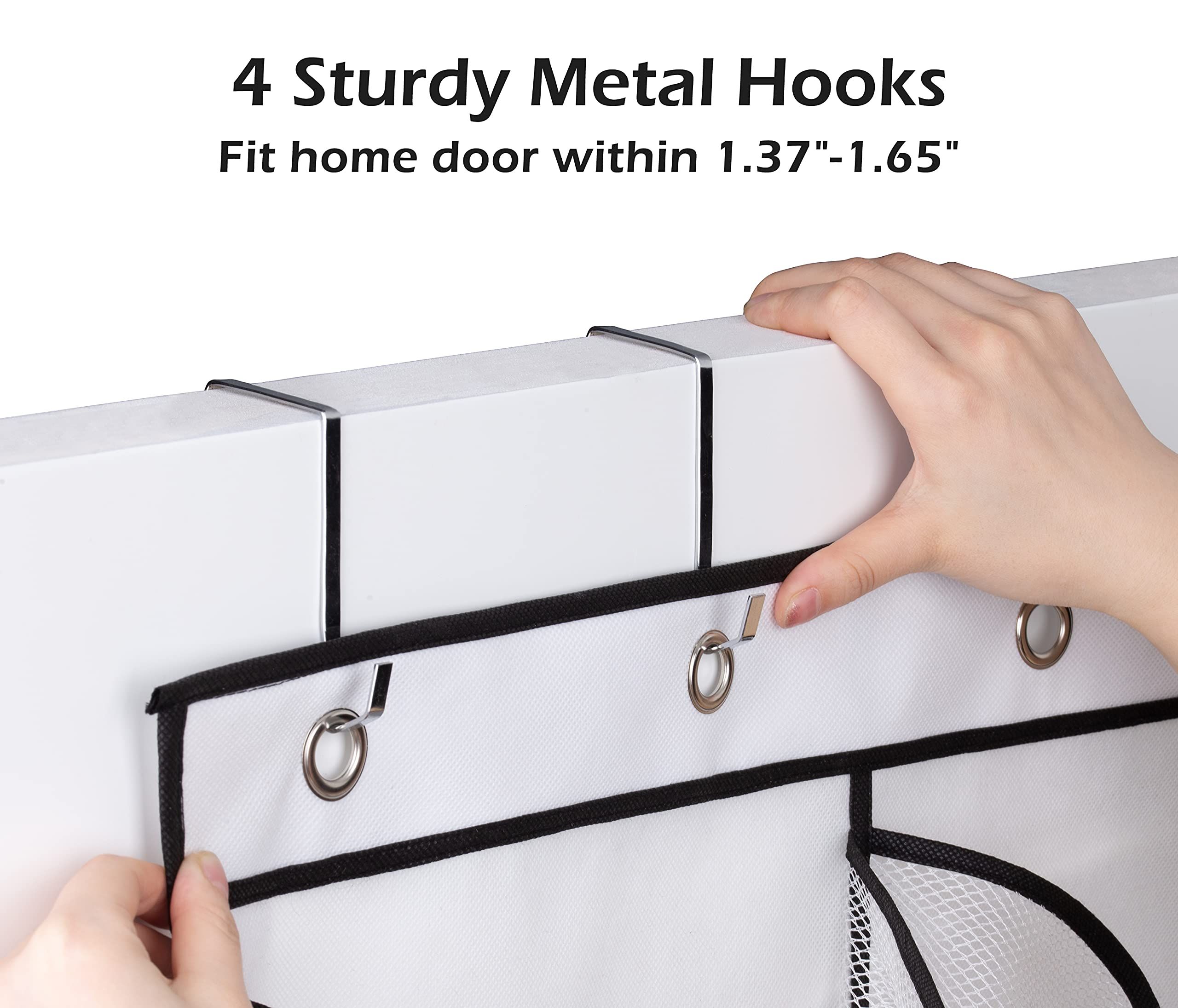 12 Large Mesh Pockets Boots Hanging Storage Shoe Rack for closet shoe organizer shoe rack organizer shoe storage,4 Hooks — image 5