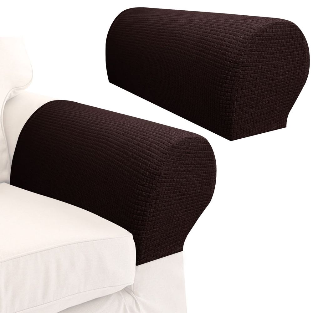 2pcs Sofa Arm Covers Armrest Cover High-Grade Spandex Stretch Arm Caps Waterproof Furniture Protector Dustproof Sofa Towel Slipcovers Armchairs Covers