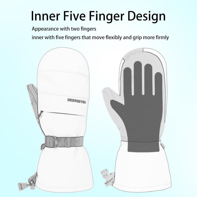 Waterproof Windproof Thermal Winter Gloves - Ski Gloves for Men & Women - Removable Wrist Support - Suitable for Snowboarding, Winter Sports, Cold Weather โ image 4