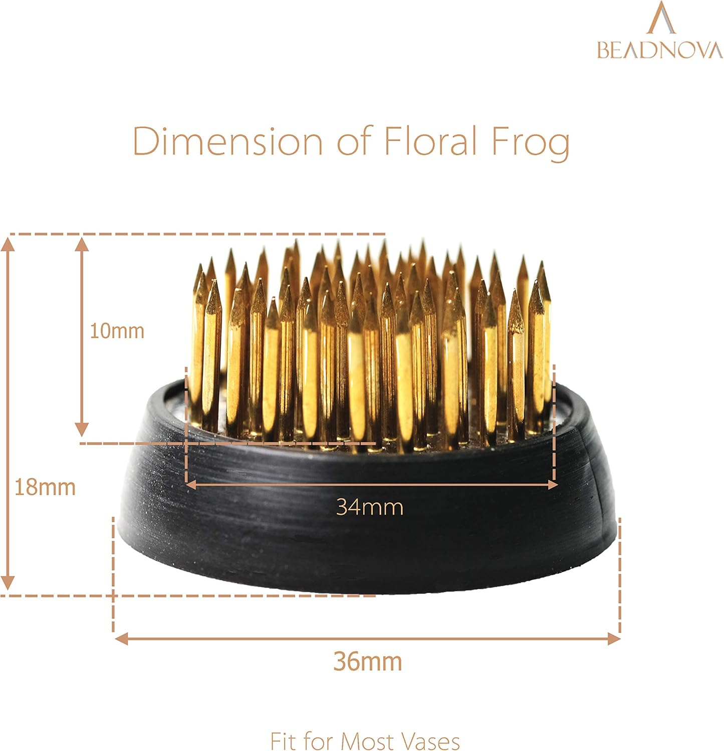 Flower Frog Ikebana Kenzan with Rubber Gasket Floral Frog for Arrangements Ikebana Vase (1.3 Inch/34mm, 1pcs) — image 2