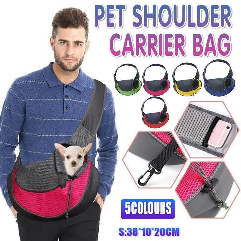 S Size Pet Shoulder Carrier Bag Puppy Cat Dog Travel Sling Backpack Portable - Yellow โ image 2