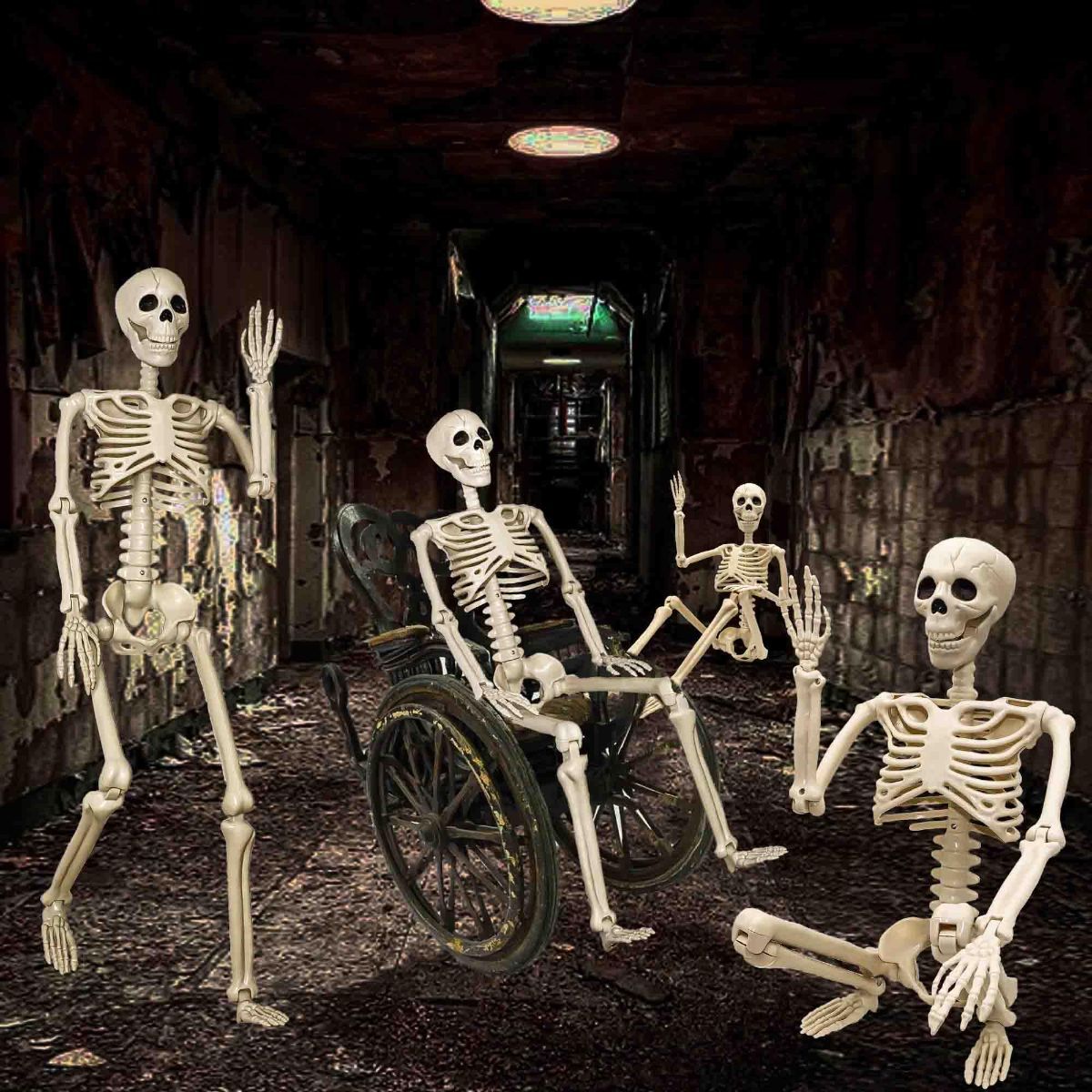 Halloween Skeleton 36-Inch Skeleton Poseable Skeleton Halloween Decorations - White - Size 2 Pcs — image 6