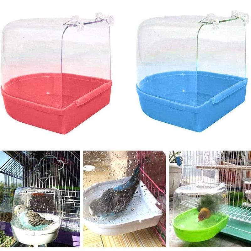 Bird Water Bath Tub For Pet Cage Hanging Bowl Parrot Birdbath Pet Cleaning - Blue โ image 5