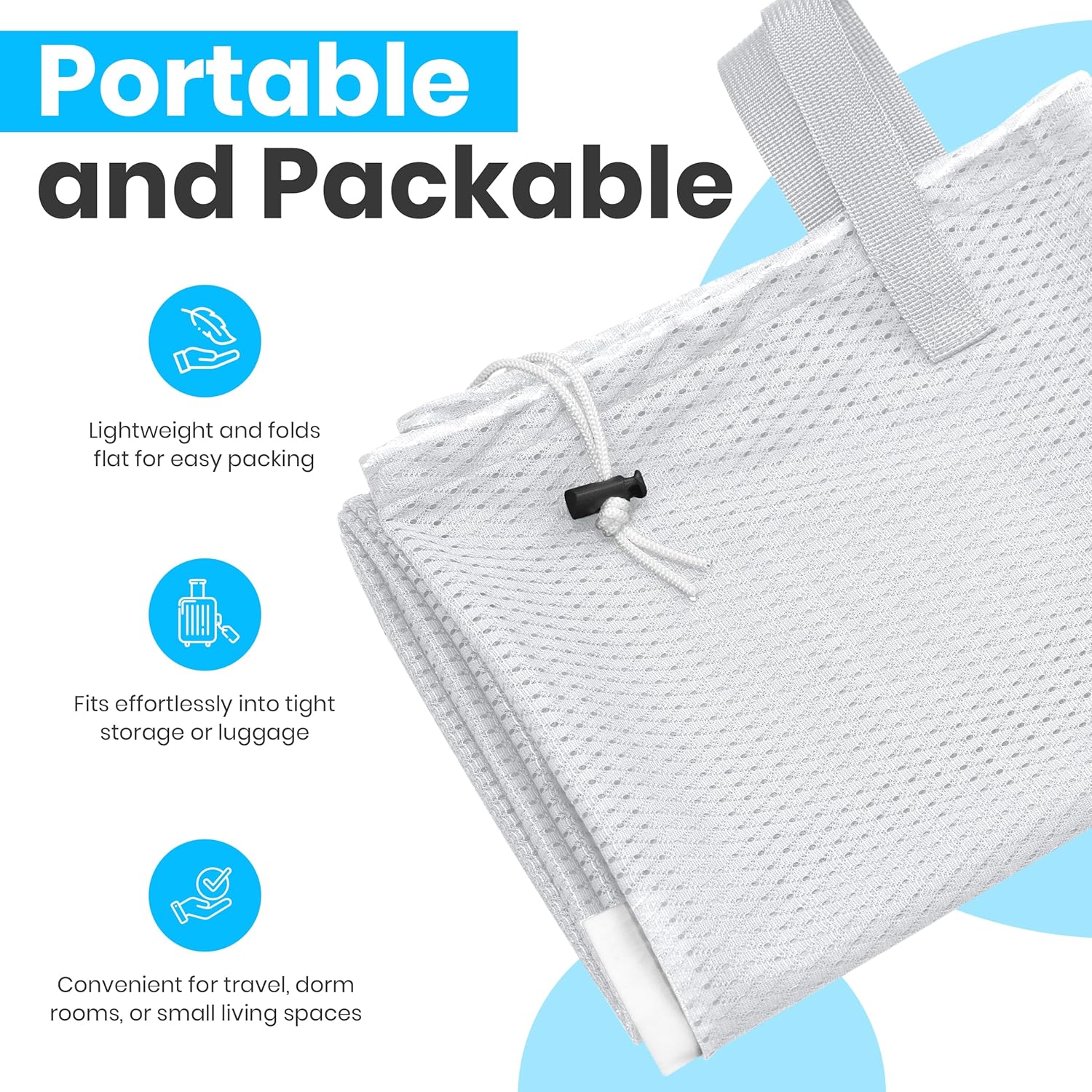 Large Mesh Laundry Bags - 2-Pack Heavy Duty with Handles & Drawstring - Machine Washable Net Laundry Sacks for College Dorm, Camp, Travel, Bedding & Clothes — image 4