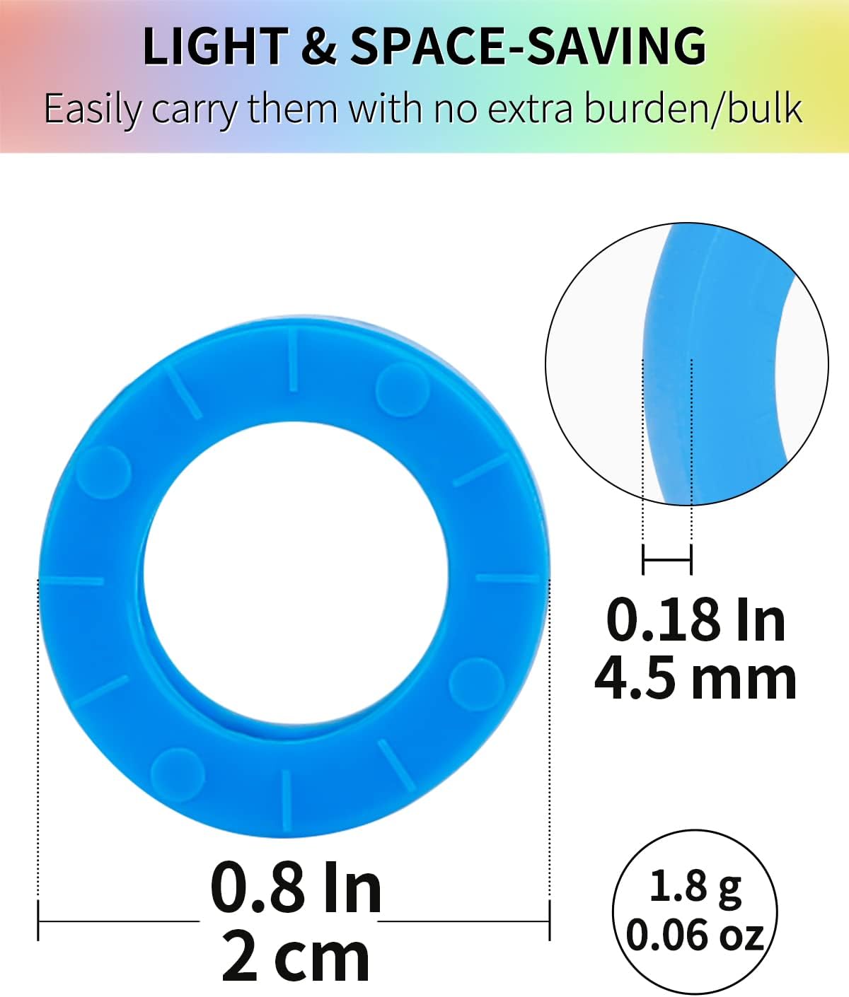 24 Pack 0.8 Inch Round Key Caps Covers Key Identifiers Markers Protectors for Small Regular Round Flat House Keys (Not Suitable for Odd-Shaped Keys), 8 Colors โ image 3