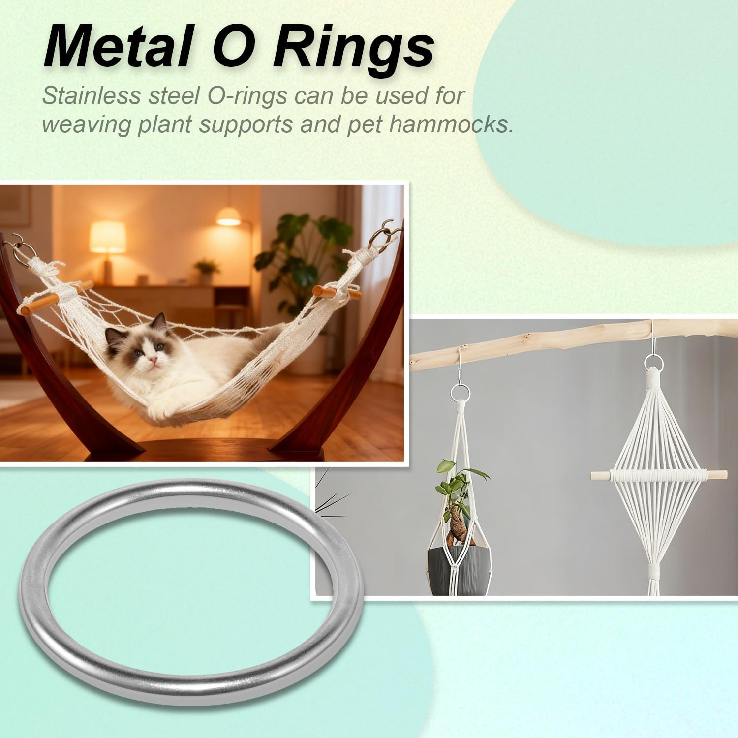 CooBigo 15pcs 1 Inch Stainless Steel Ring Buckle, Metal O Rings Buckles, Solid Welded Loop for Dreamcatcher Keyrings, Dog Collars, Macrame, Hanging Strap — image 4