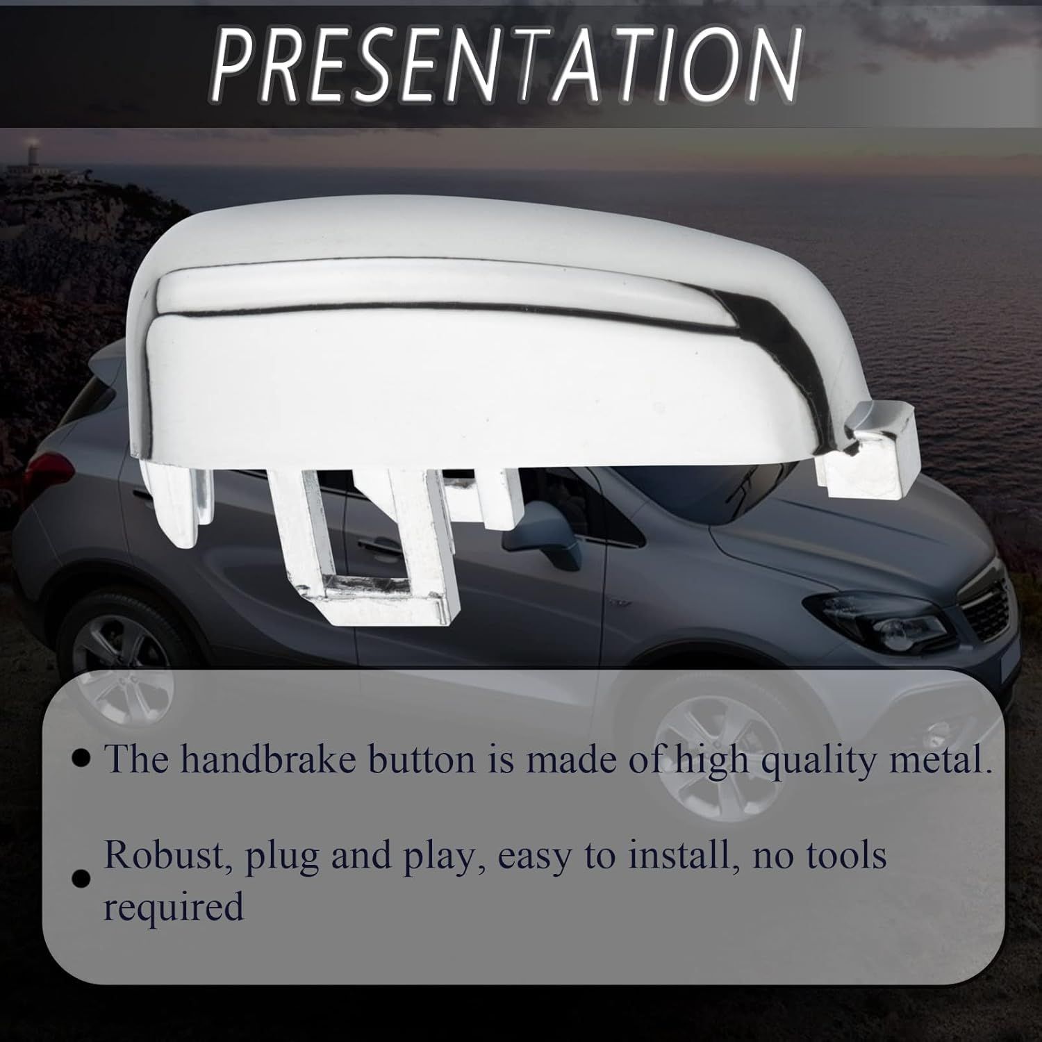Durable High Quality Replacement Alloy handbrake button with spring for Opel Mokka 2012-2018, Made of Aluminum β image 4