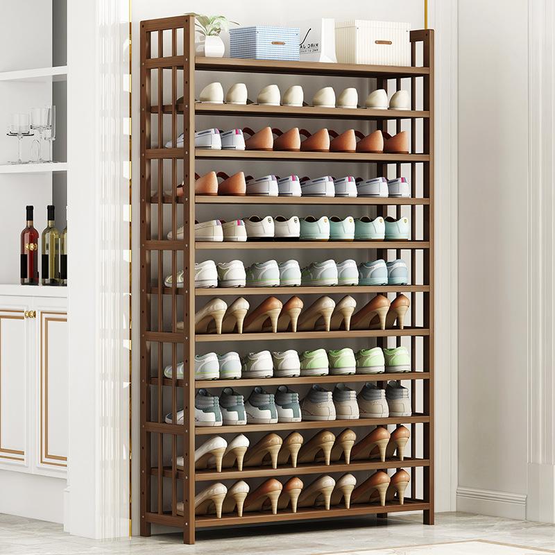 10 Tier Tower Bamboo Wooden Shoe Rack Corner Shelf Stand Storage Organizer โ image 2