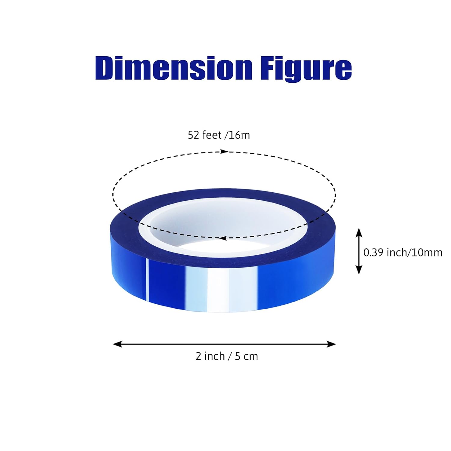 2 Rolls 10mm x16m(52FT) Blue Heat Tape High Temperature Heat Resistant Tape Heat Transfer Tape for Heat Sublimation Press Vinyl,No Residue โ image 2