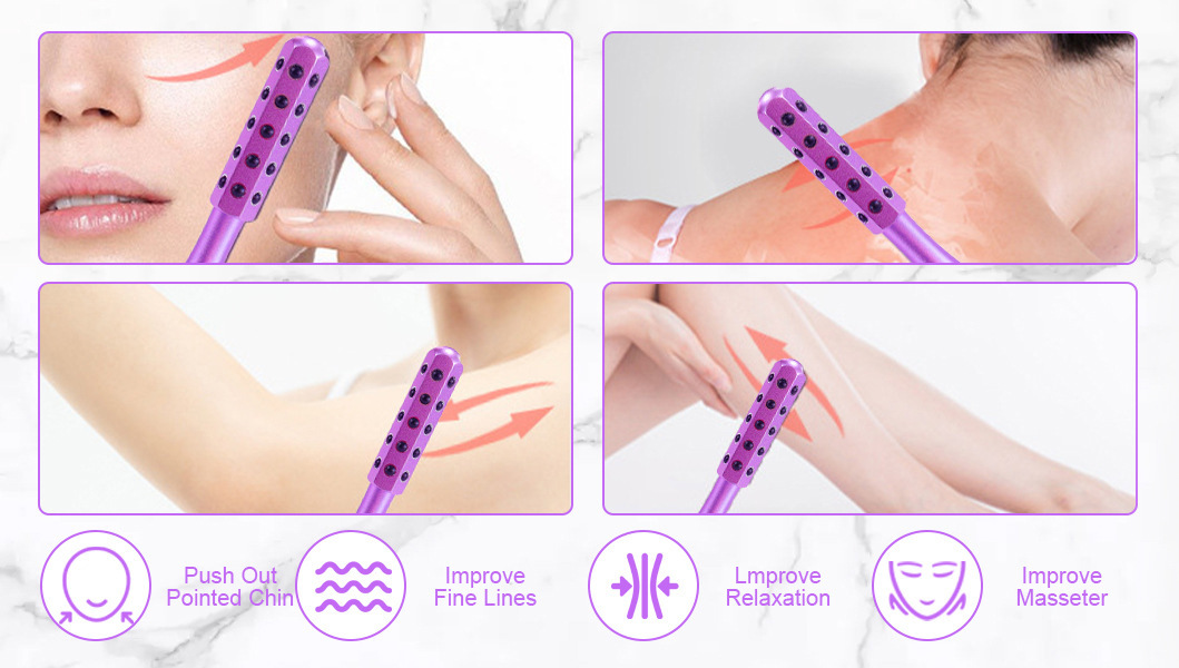 Black Germanium Stone Facial Roller - Uplifting & Sculpting Beauty Massager for Face and Body — image 3
