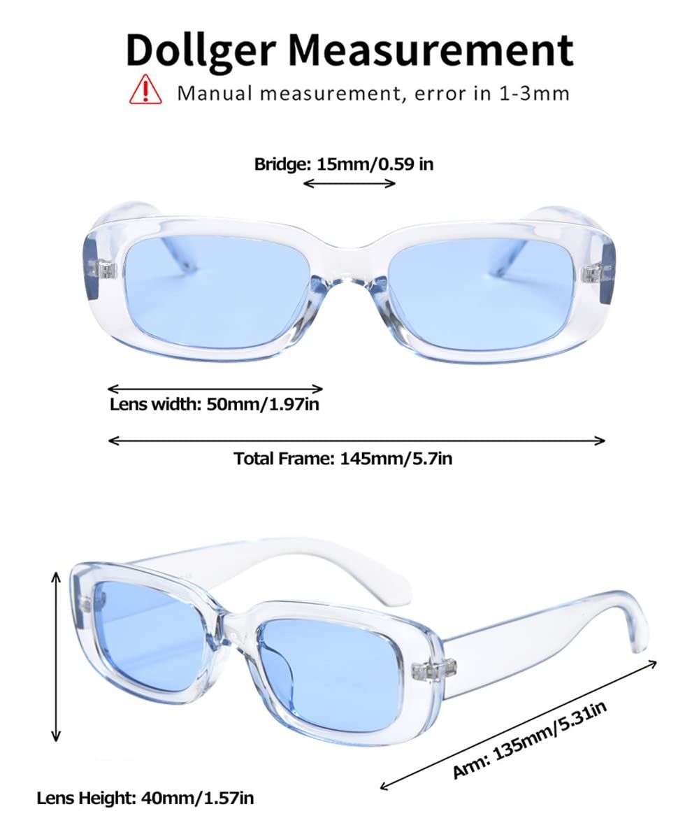 Rectangle Sunglasses for Women Men Trendy Retro Fashion Sunglasses Protection Square Fram which is environmental — image 3