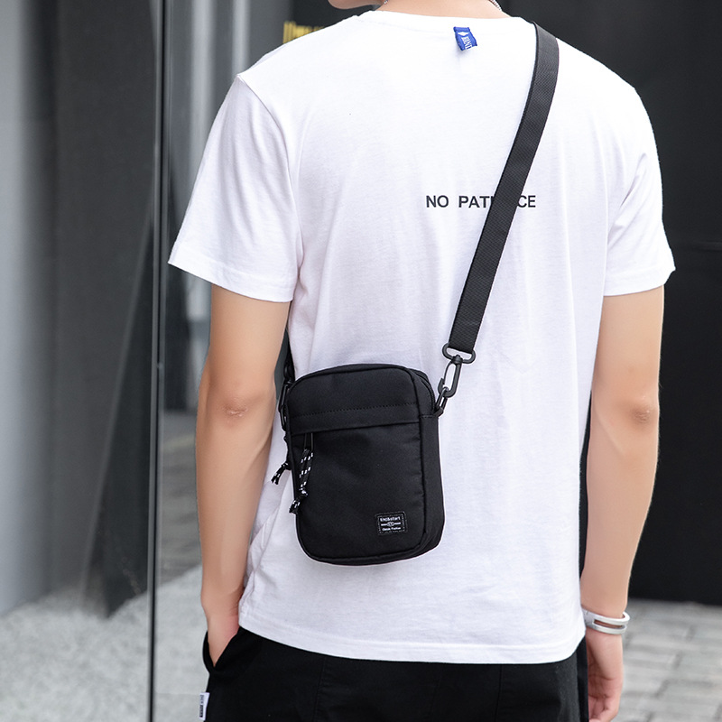 Black Mini Streetwear Oxford Cloth Crossbody Bag - Ultra-Light (200g) Fashion Sling Pack, Fits 8-inch Tablet โ image 3