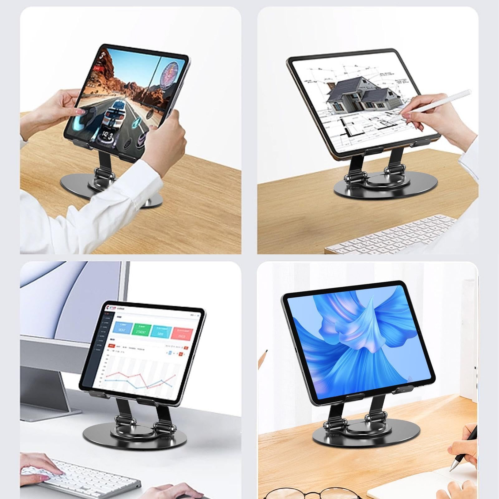 Tablet Stand, Adjustable Thick Phone Case Stand Compatible with All Mobile Phone Traveling Swivel Tablet Holder Lifting โ image 5
