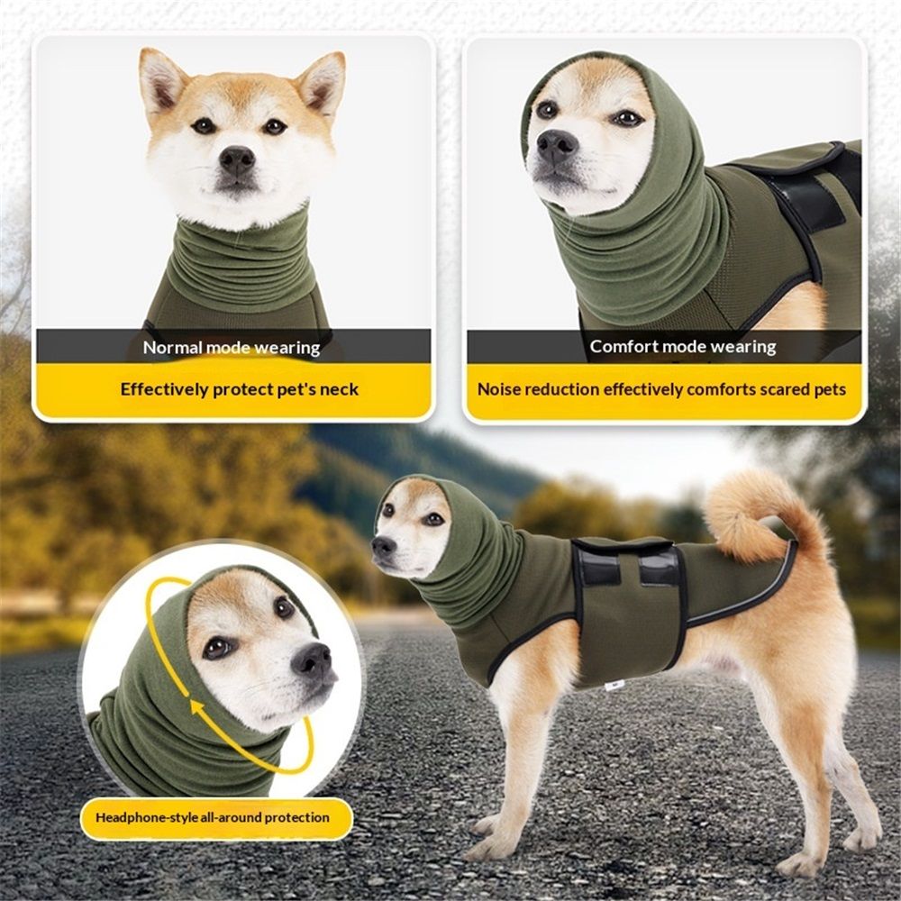 Dog Anxiety Jacket, Dog Shirt with Turtleneck, Breathable Calming Vest, Indoor and Outdoor Separated Pet Jacket (outdoor Green, Small) — image 3