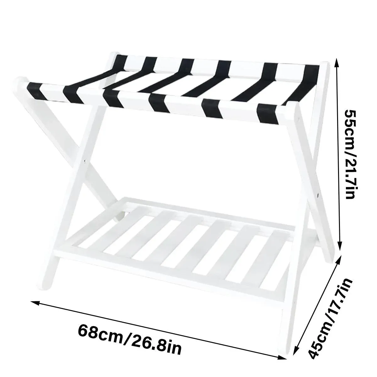 Foldable Luggage Rack Stand Portable Black Storage Shelf for Bedroom Travel — image 3