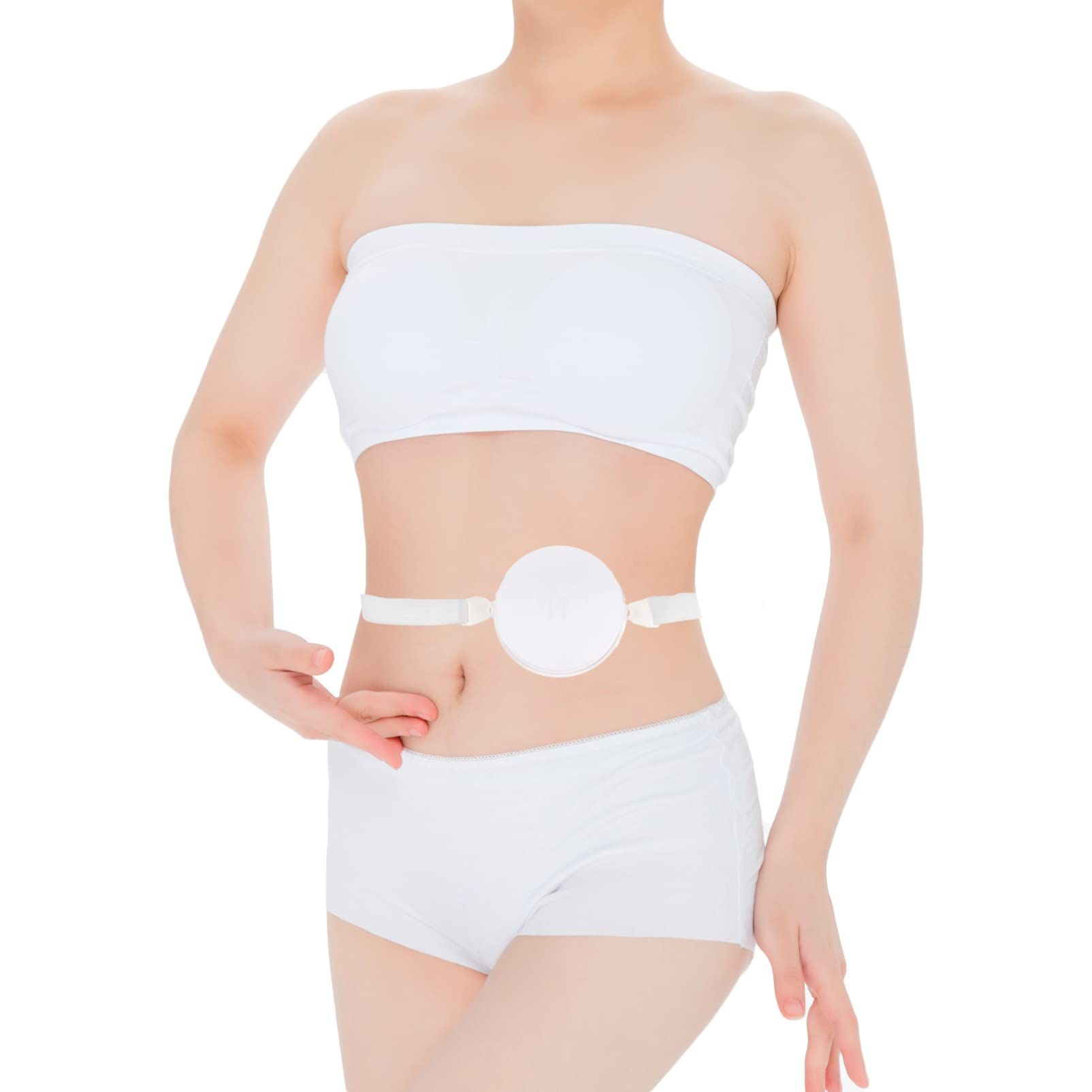 Ostomy Shower Cover Colostomy Bath Cover Silicone Stoma Shower Cover with Adjustable Belt Colostomy Supplies White โ image 4
