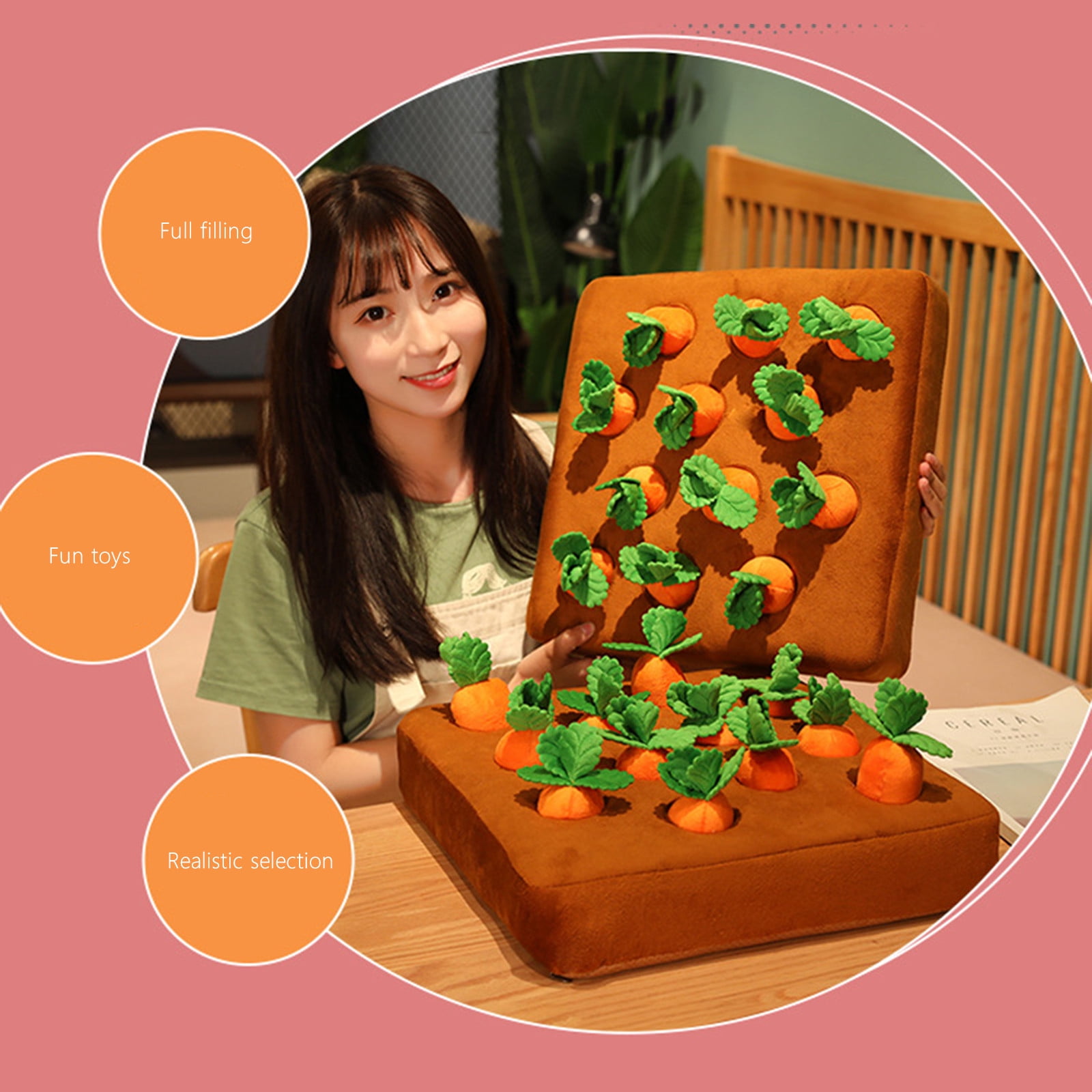 Carrot Dog Toy, Carrot Snuffle Mat for Dogs, Carrots Plush Puzzle Toys, Carrots Enrichment Dog Puzzle Toys, Hide and Seek Carrot Pet Interactive Toy B — image 6