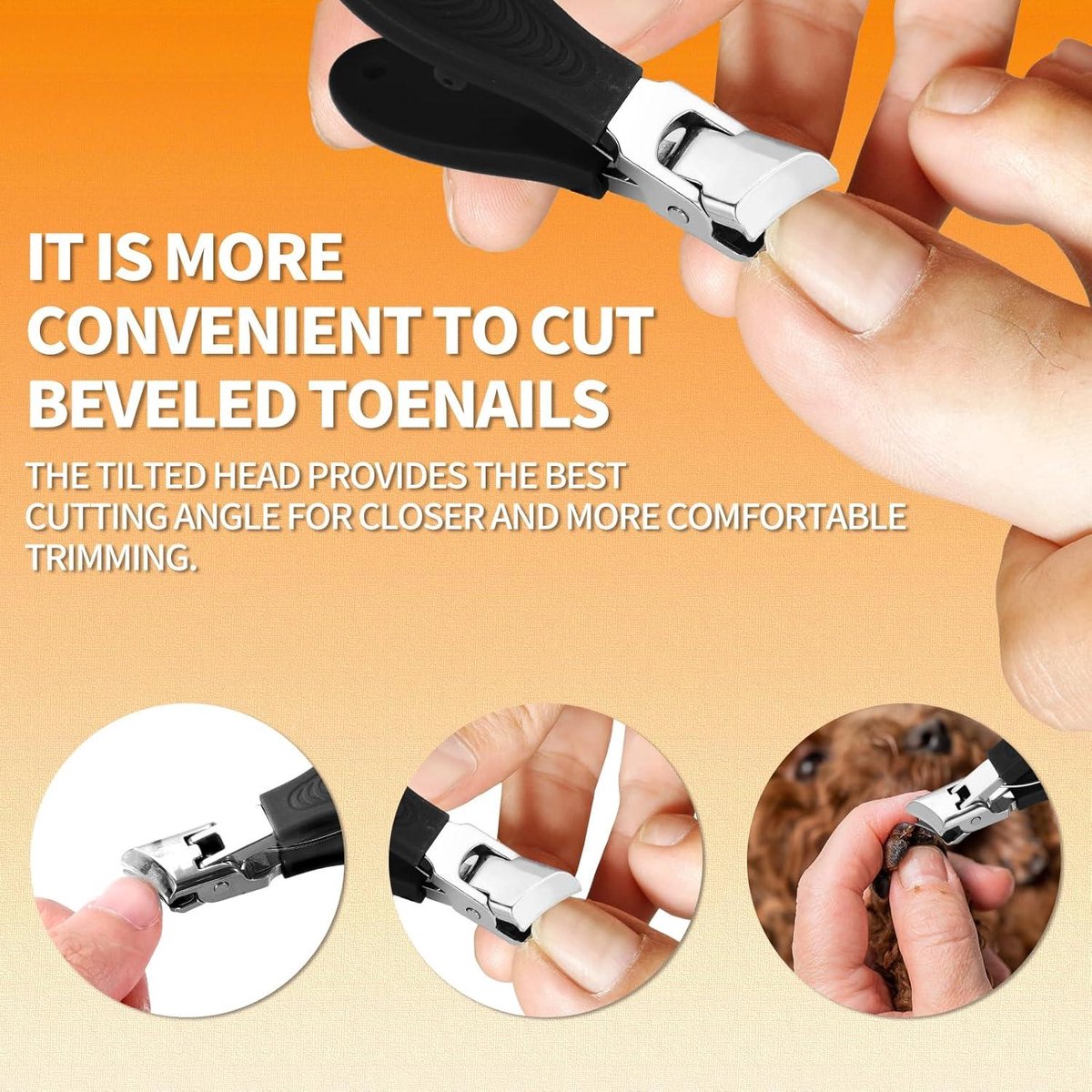 Wide nail clippers 78 x 19 cm - Anti-splash angled nail clippers with wide opening - Nail clippers for hands and feet - Pedicure and manicure tool for men and โ image 5