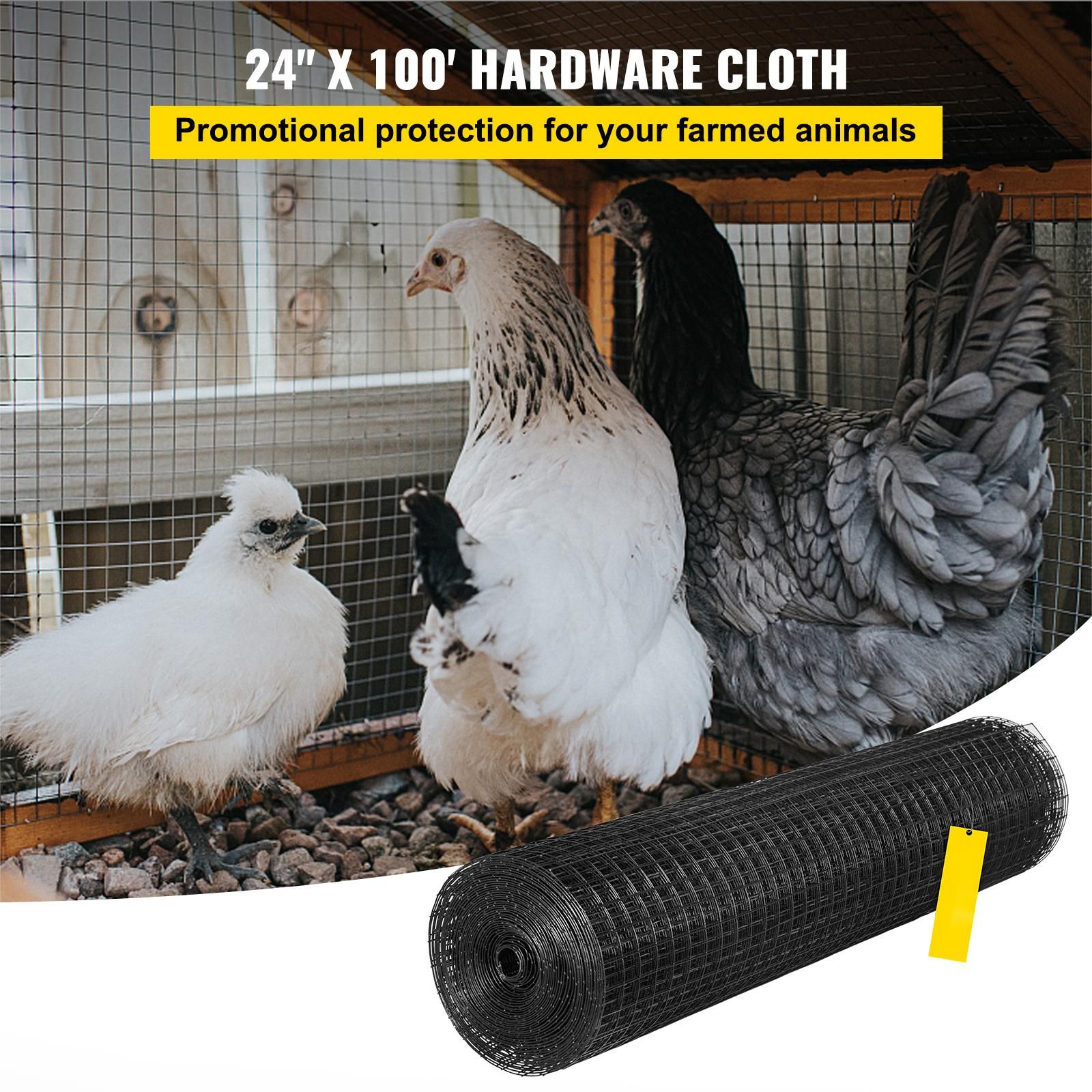 Hardware Cloth, 24" x 100' & 1"x1" Mesh Size, Galvanized Steel Vinyl Coated 16 Gauge Chicken Wire Fencing with A Cutting Plier & A Pair of Fabric Gloves, for — image 2