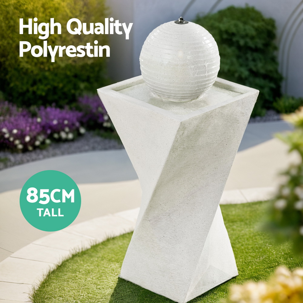 Gardeon Solar Fountain Water Feature Bird Bath Outdoor Garden LED Lights Ball 85CM โ image 4