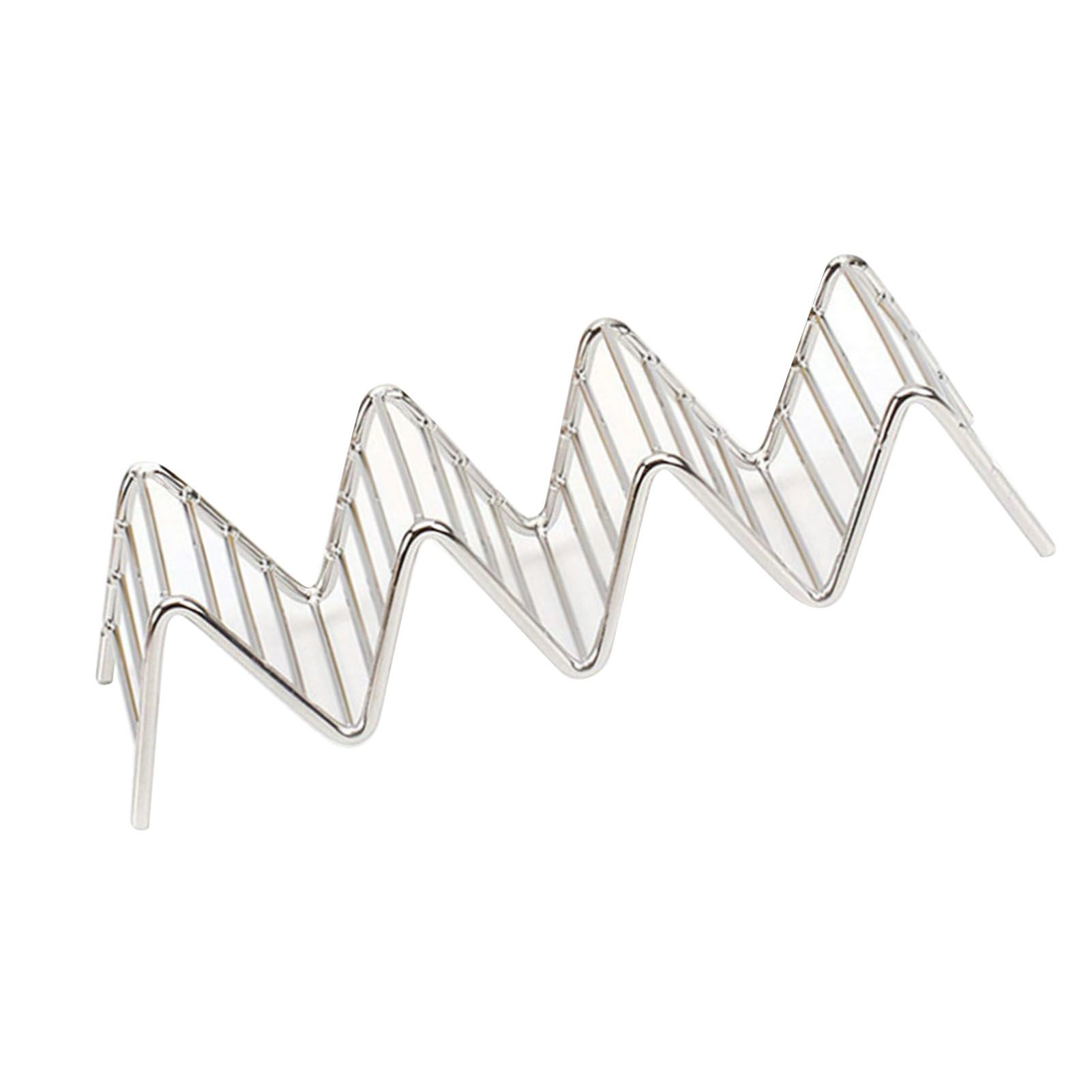 Stainless Steel V Shaped Taco Holder Corn Roll Spring Roll Taco Stand Home Pancake Food Rack 3‑4 Grids 6.3x18.5x4.5cm/2.5x7.3x1.8in — image 2
