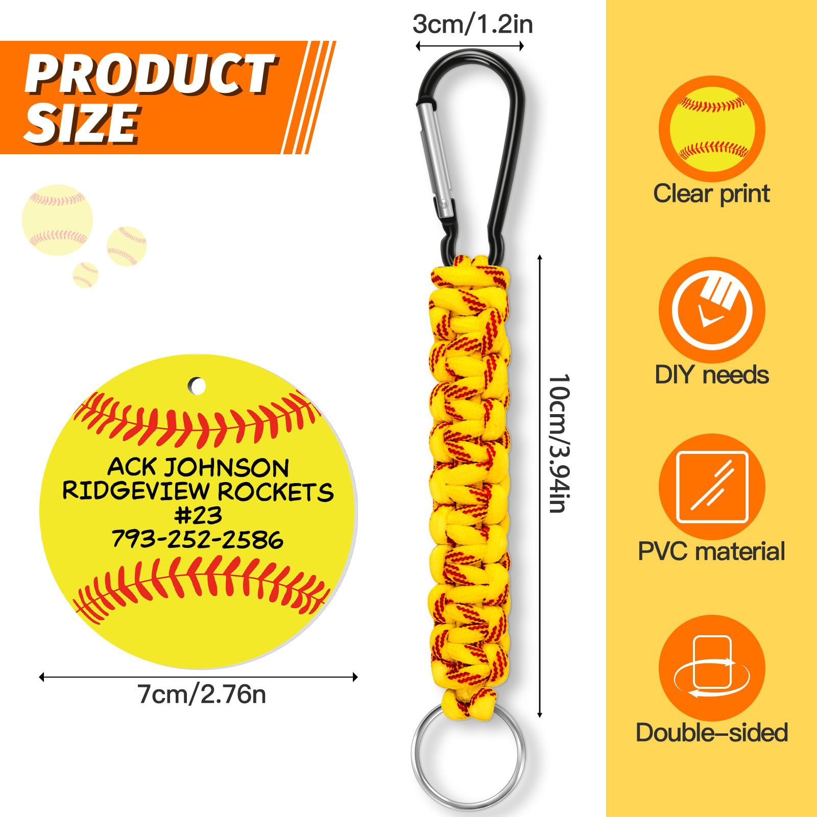 White DIY Volleyball Keychain – Acrylic Ball Pendant with Nylon Rope, 2-Pack — image 2
