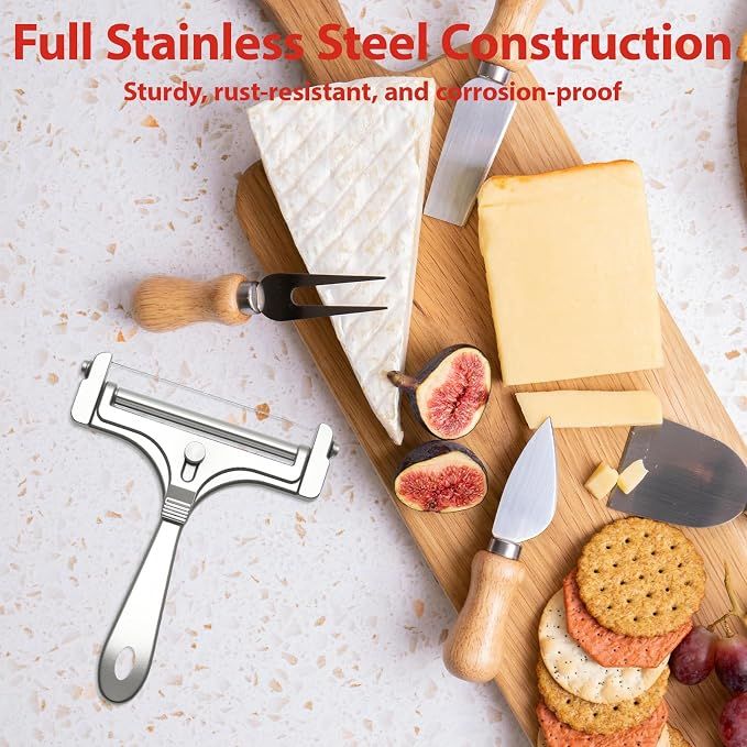 Cheese Slicer with 8 Wires Stainless Steel Adjustable Handheld Butter Block Cutter for Cheddar Gruyere Mozzarella Kitchen Slicing Tools โ image 3