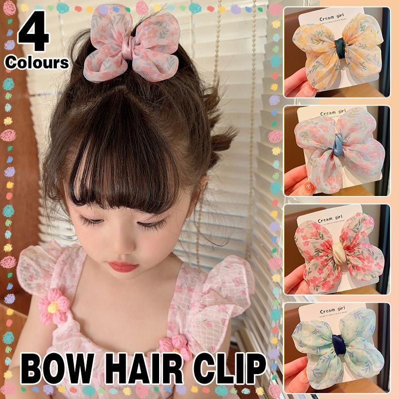 Cute Bow School Hairclips Mesh Yarn Hair Accessories Bow Girl Party Gift - Light-Blue — image 2