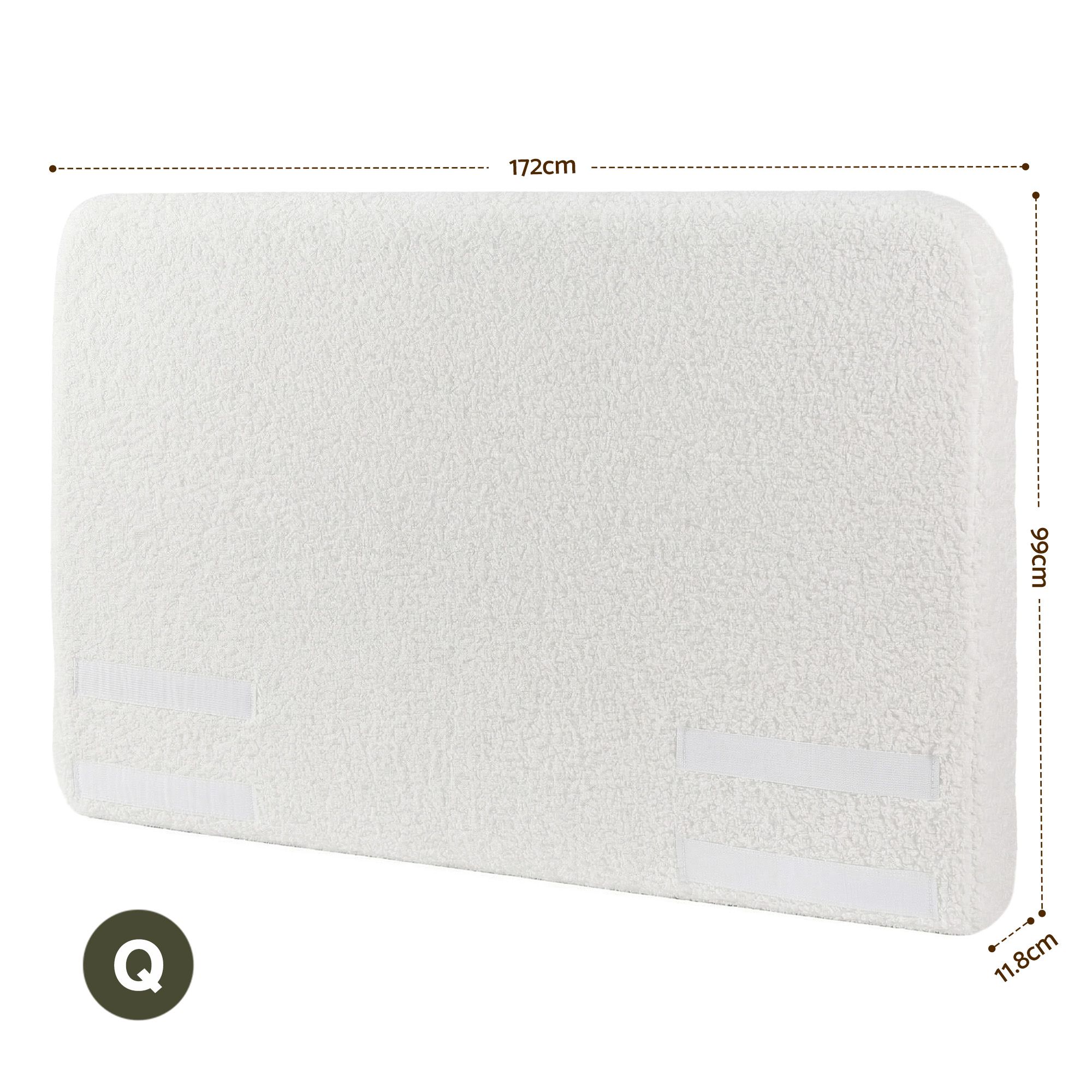 Artiss Queen Headboard for Bed Frame Boucle Fabric No-Assembly Vacuum Compressed Soft Backrest with Removable Washable Cover 172cm Wide — image 2