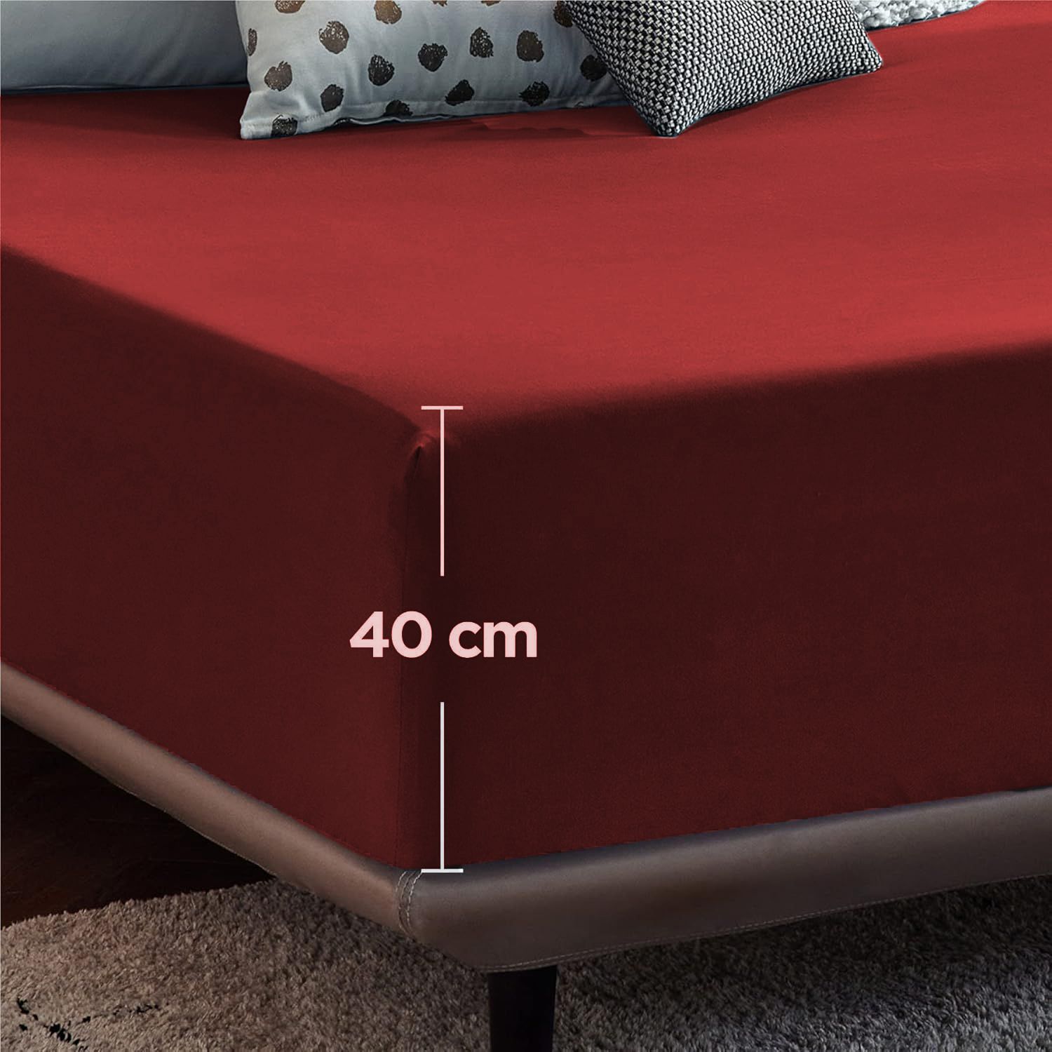 2000TC Hotel Quality Fitted Sheets - 2 Piece Fitted Sheets -Breathable Bedding - Wrinkle, Fade, Stain Resistant- 16inch/40cm Deep Pocket Fitted Bed — image 5