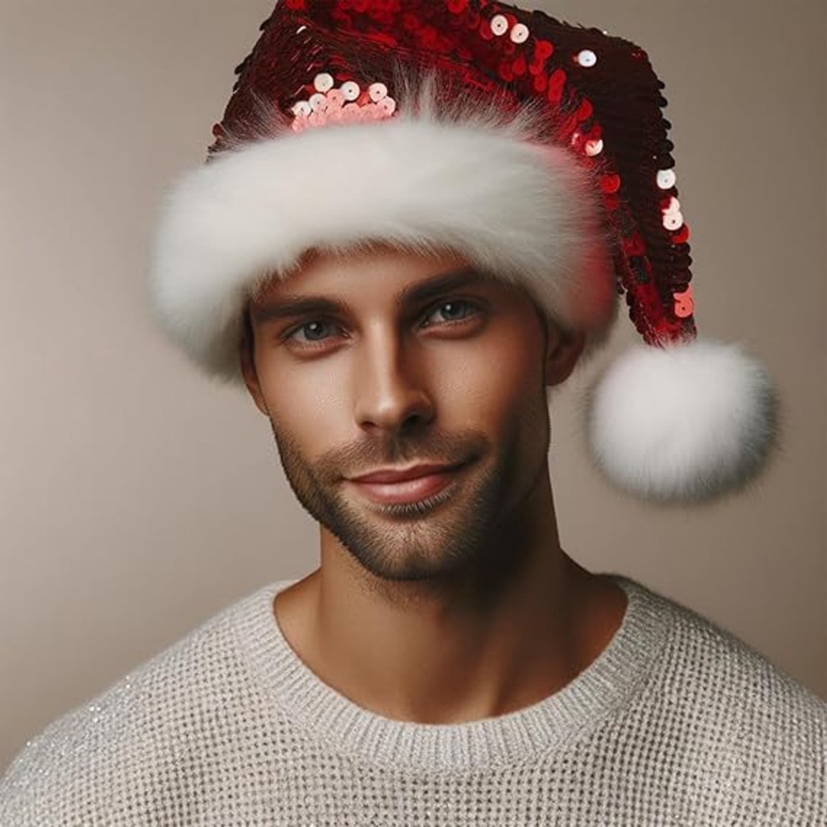 Santa Hat for Adults - Plush Santa Hat - Velvet Headwear - Lined and Dustproof — image 2