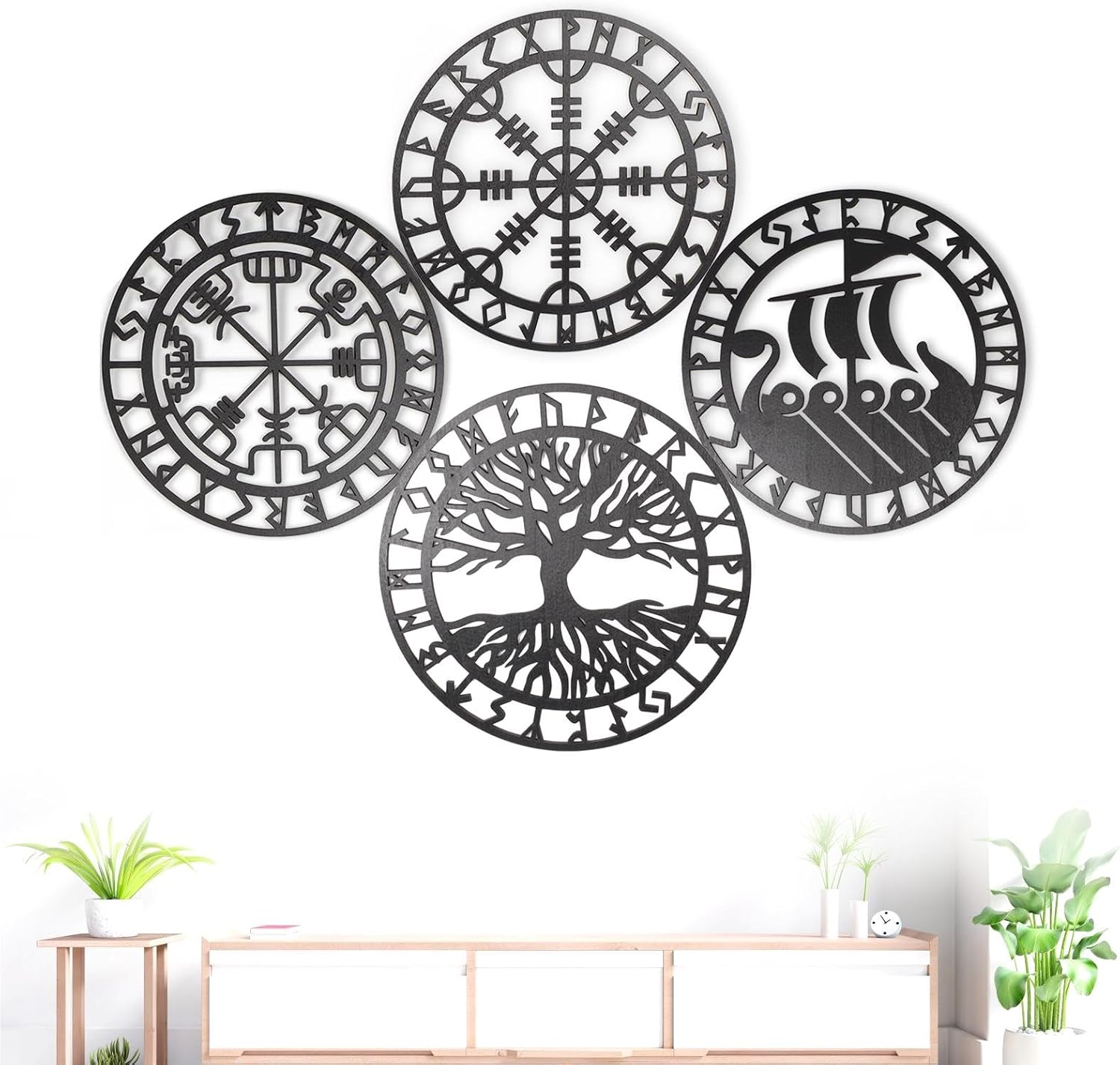 Metallic Viking Wall Art | Nautical Nordic Compass Decor for Bedroom or Living Room — image 6