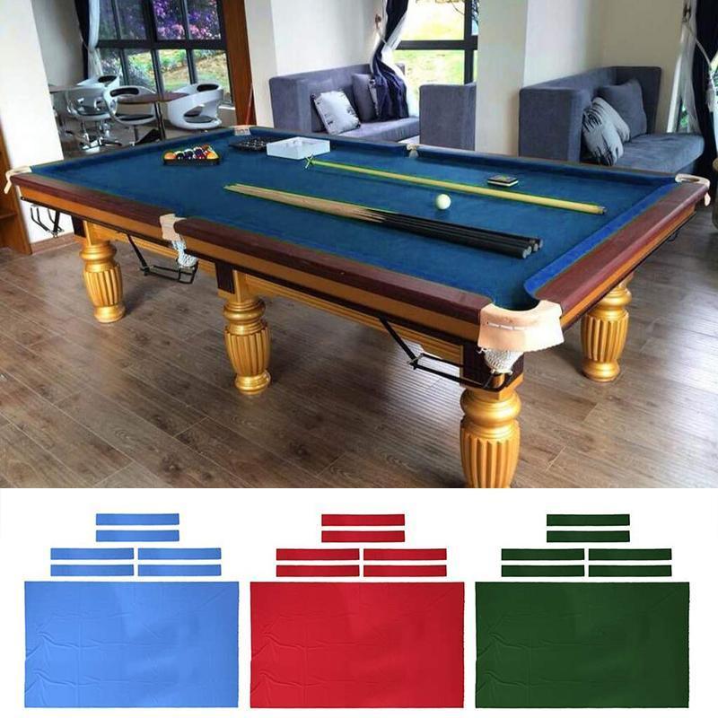 7Pcs Worsted Billiard Snooker Pool Table Cover Cloth W/ Felt Strip Heavy Duty 7FT - Green โ image 4
