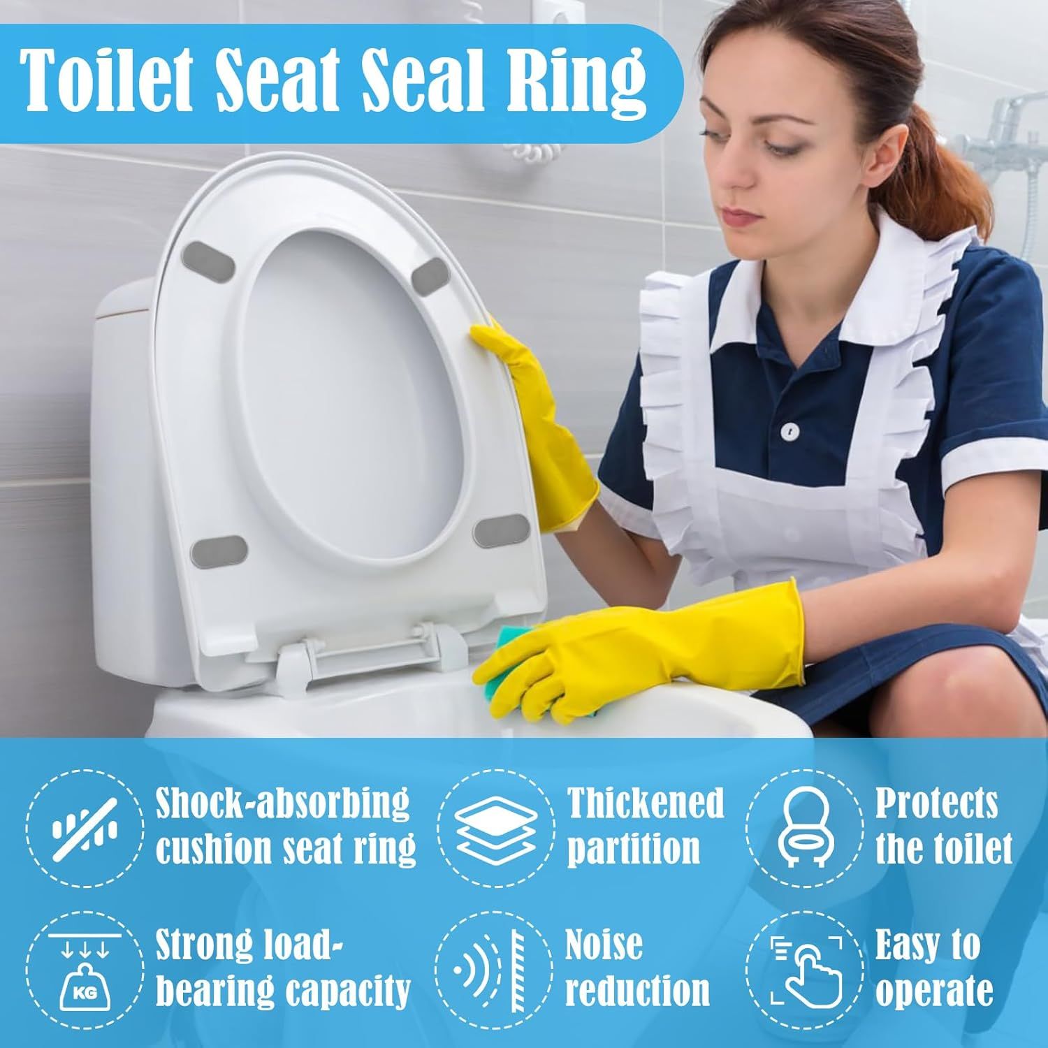 4PCS Toilet Seat Bumpers,Universal Buffer Toilet Lid Bumpers for Families, Hotels, Hospitals, School Toilet Seats โ image 4