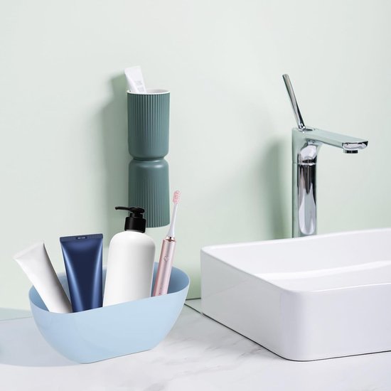 Wall-Mounted Waste Bins - Pack of 2 - Kitchen Waste Bins, Hanging Bins, Kitchen Waste Bins - Hanging Storage Boxes - White and Blue โ image 3