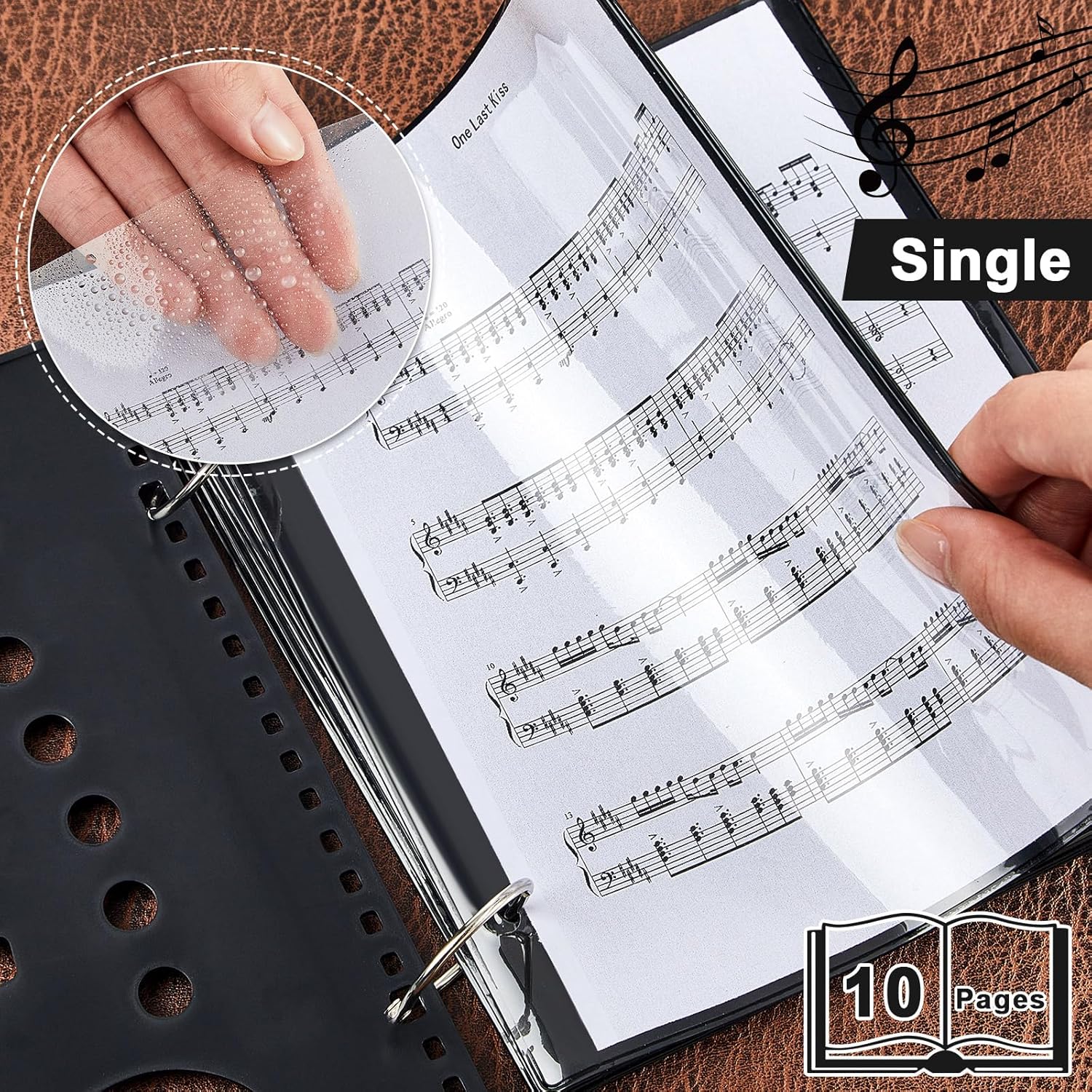Amylove 4 Pack Music Flip Folder Marching Band Plastic Flip Folder Each with 10 Windows โ image 4