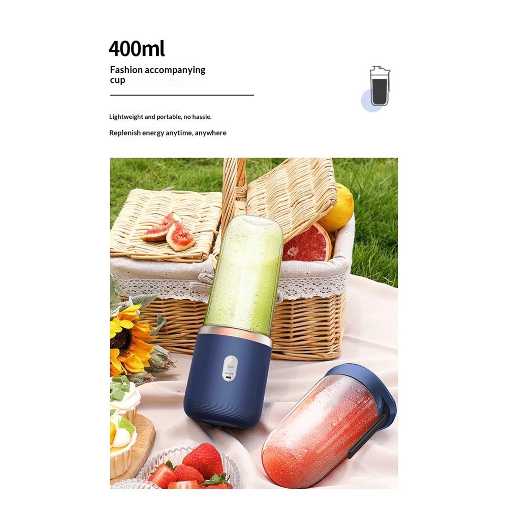 Portable Blender, Personal Blender USB Rchargeable, Mini Blender for Shakes and Smoothies, 400ML Portable Fruit Veggie Juicer Cup With 6 Blades and Travel Lid — image 3