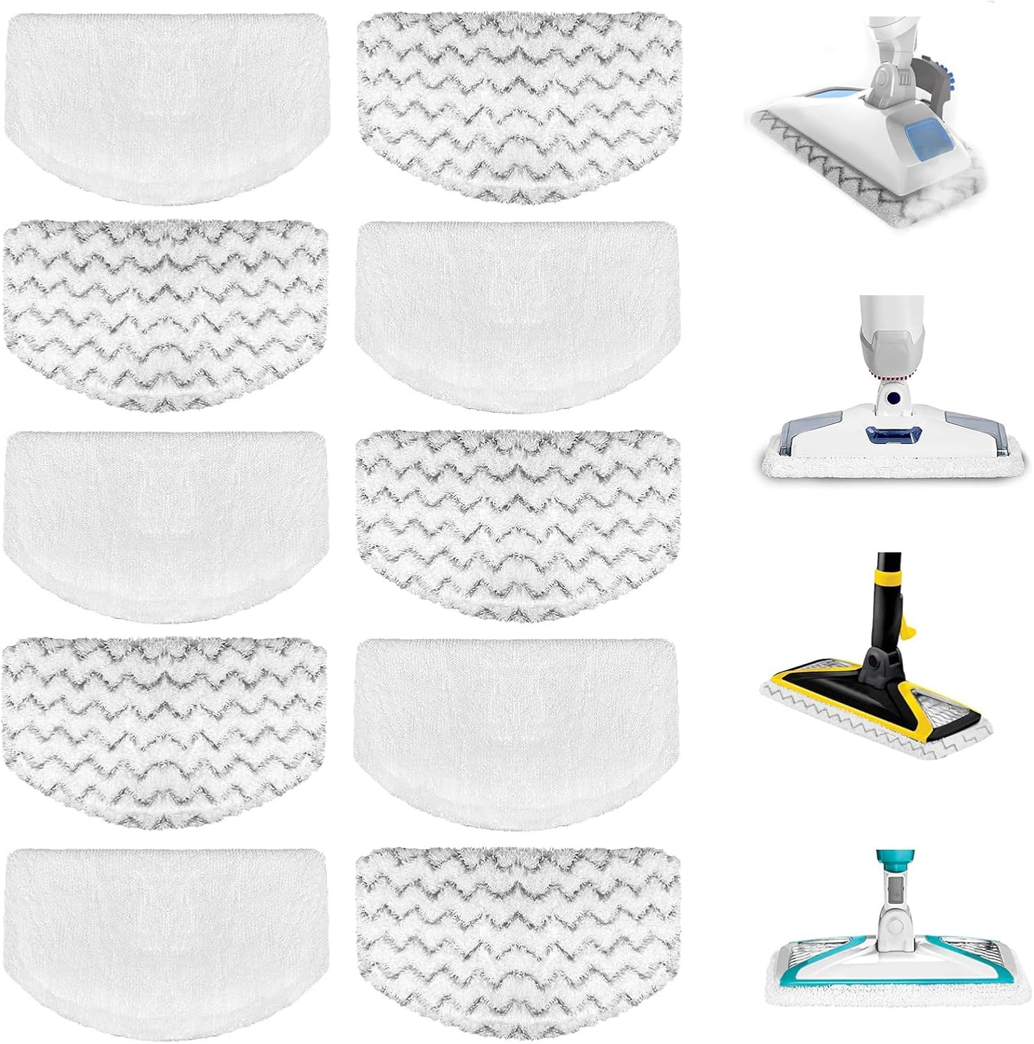 10 Pack 1940 1806 2685A Steam Mop Pads For Bissell Powerfresh Steam Mop Deluxe Pet Lift-Off Plus Slim Scrubbing Steam Mop Replacement Pad 1940A 2814 1544A
