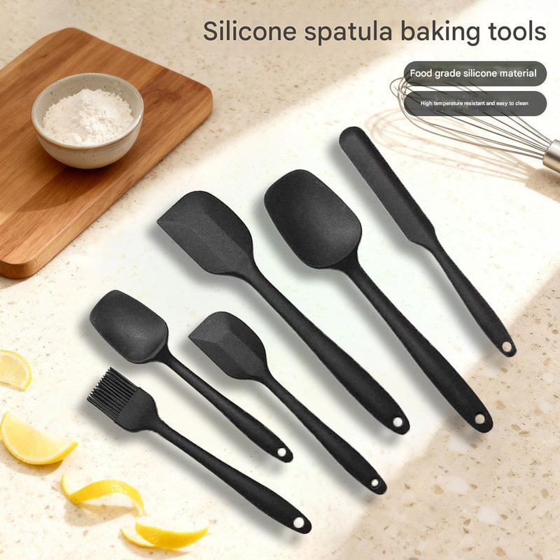 6-Piece Yellow Silicone Spatula Set – Heat-Resistant, Non-Scratch Kitchen Tools with Integrated Metal Reinforcement, Dishwasher Safe, for Cooking, Mixing, and — image 2