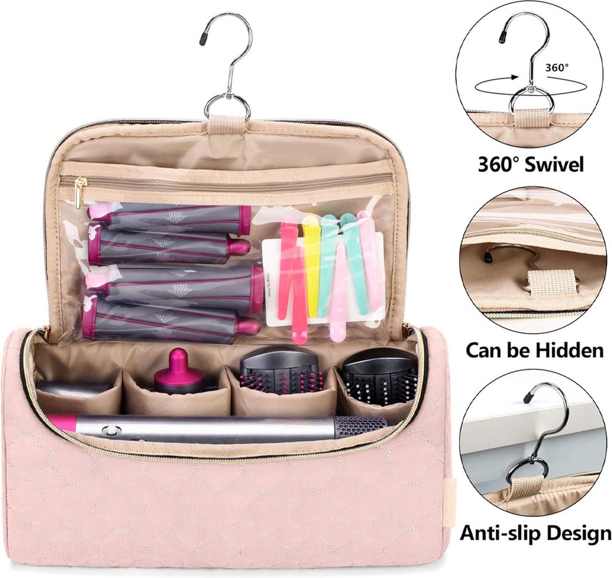 Travel Case Suitable for Dyson Hair Dryer - Hair Styler Storage Bag - Straightener Attachment Travel Bag - With Compartments for Dyson Accessories - Hair — image 4