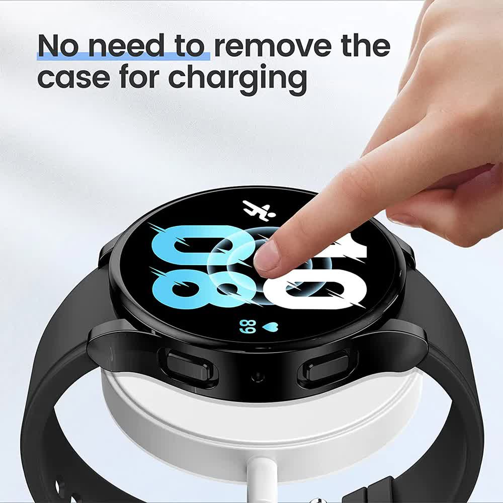 Compatible with Samsung Galaxy Watch 4 5 6 Screen Protector Case 40mm 44mm with Silicone TPU Bumper Black Galaxy Watch6 44mm โ image 6